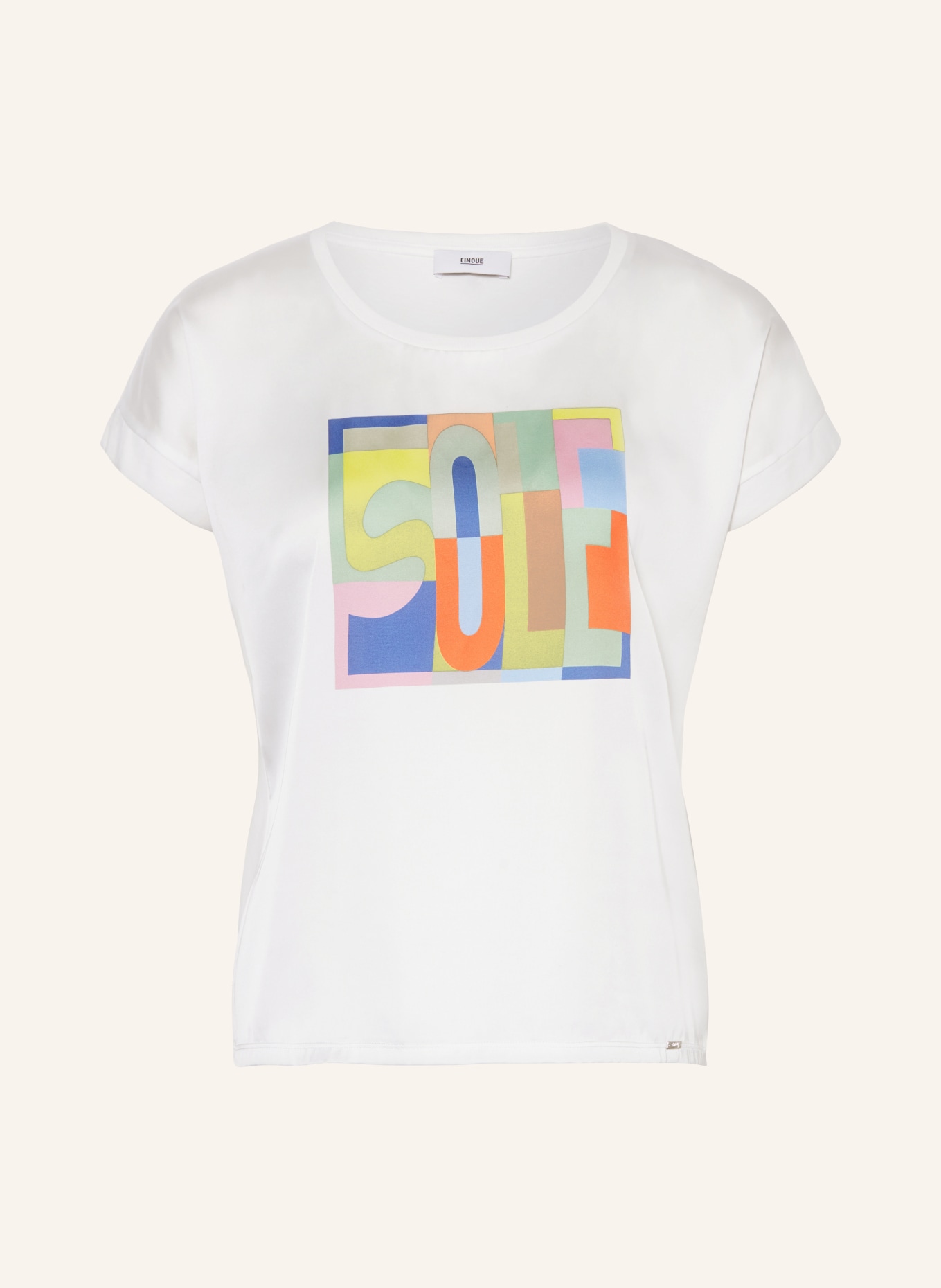 CINQUE T-Shirt CISUNNY im Materialmix, Farbe: WEISS (Bild 1)