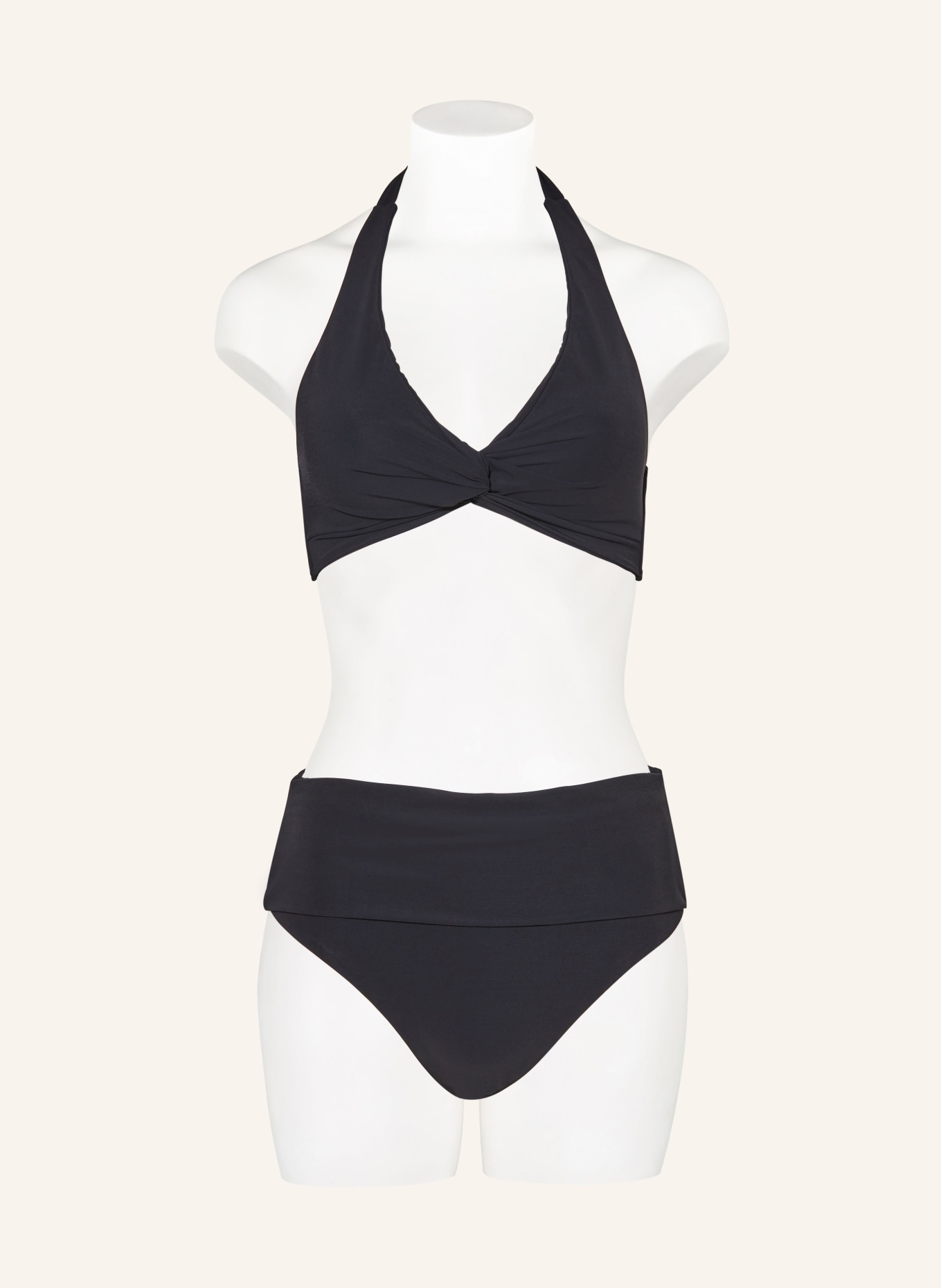 JETS Australia High-waist bikini bottoms FOLD DOWN, Color: BLACK (Image 2)