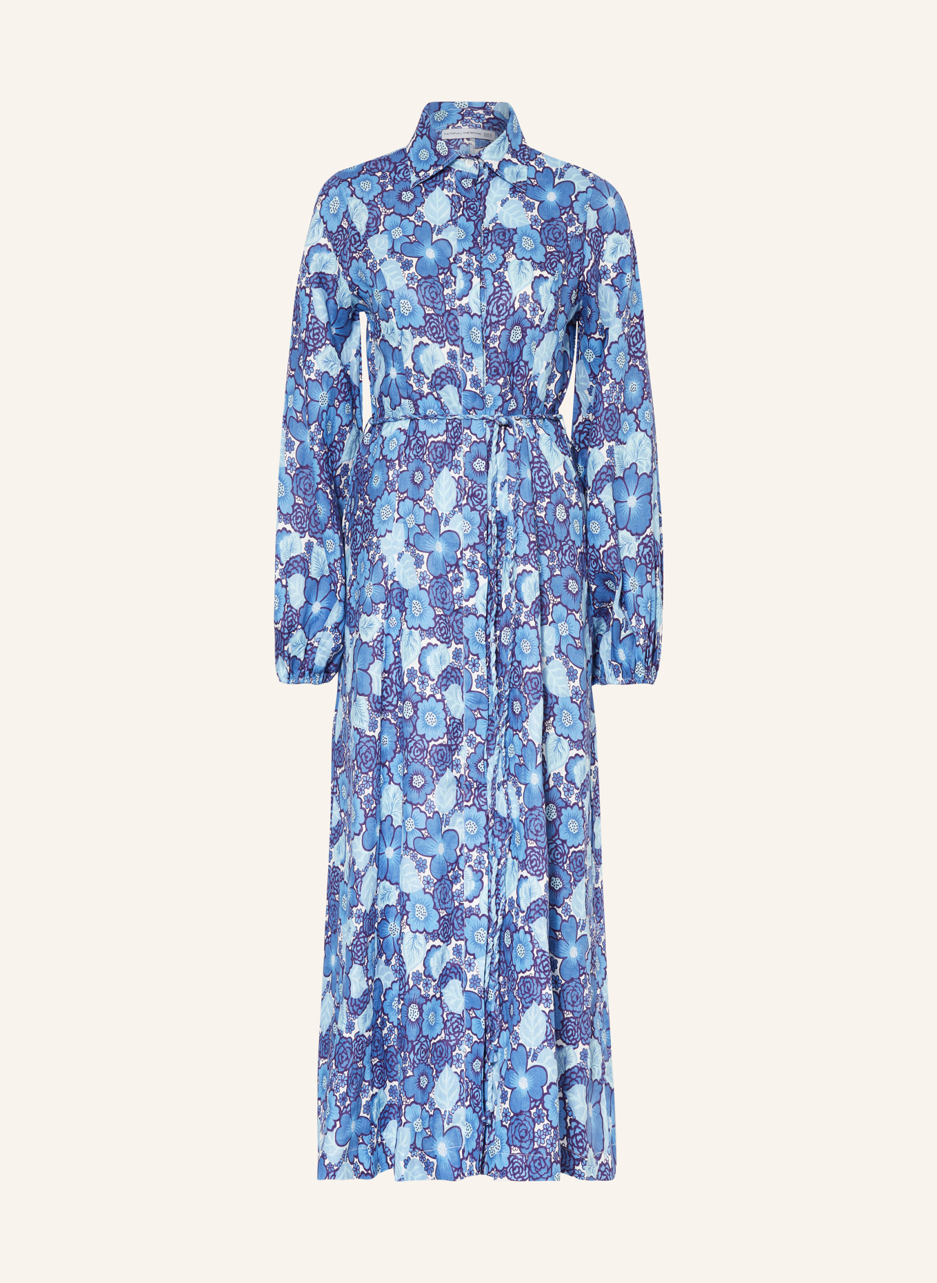 FAITHFULL THE BRAND Linen dress LOS CINCO, Color: BLUE/ LIGHT BLUE/ DARK PURPLE (Image 1)