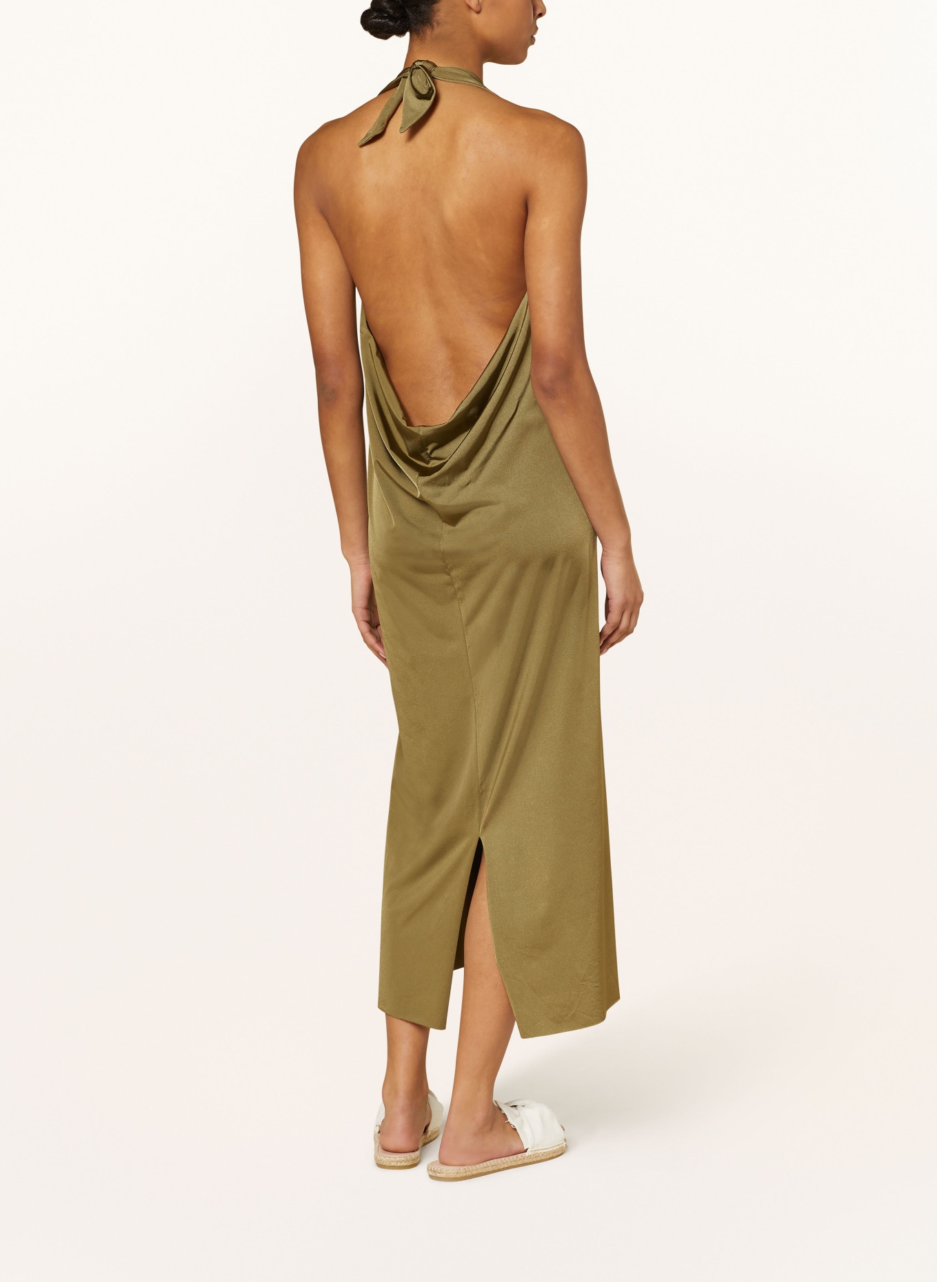 MYMARINI Strandkleid SHINE aus Satin, Farbe: OLIV (Bild 3)