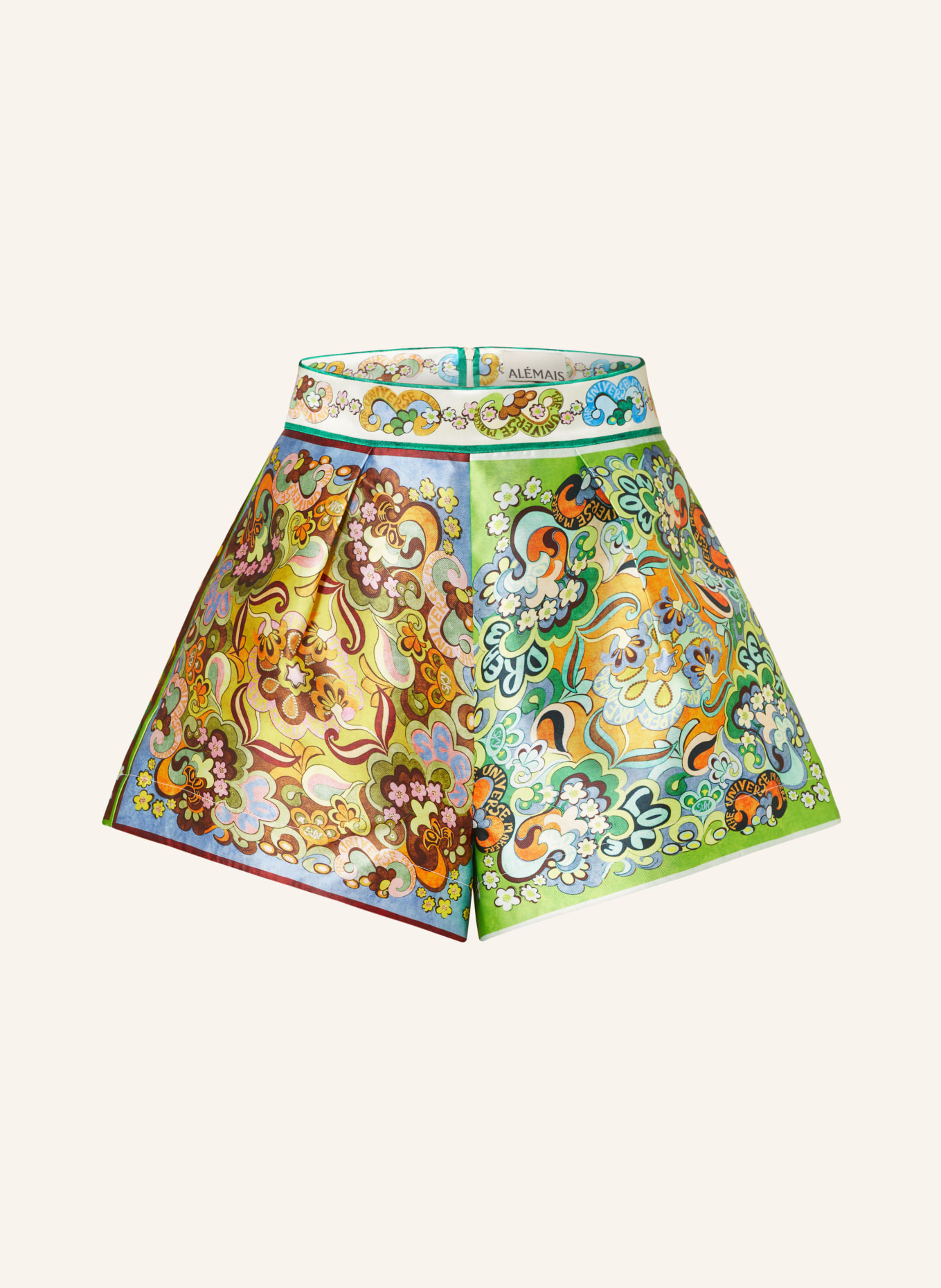 ALÉMAIS Saténové šortky, Barva: SVĚTLE ZELENÁ/ MODRÁ/ ORANŽOVÁ (Obrázek 1)