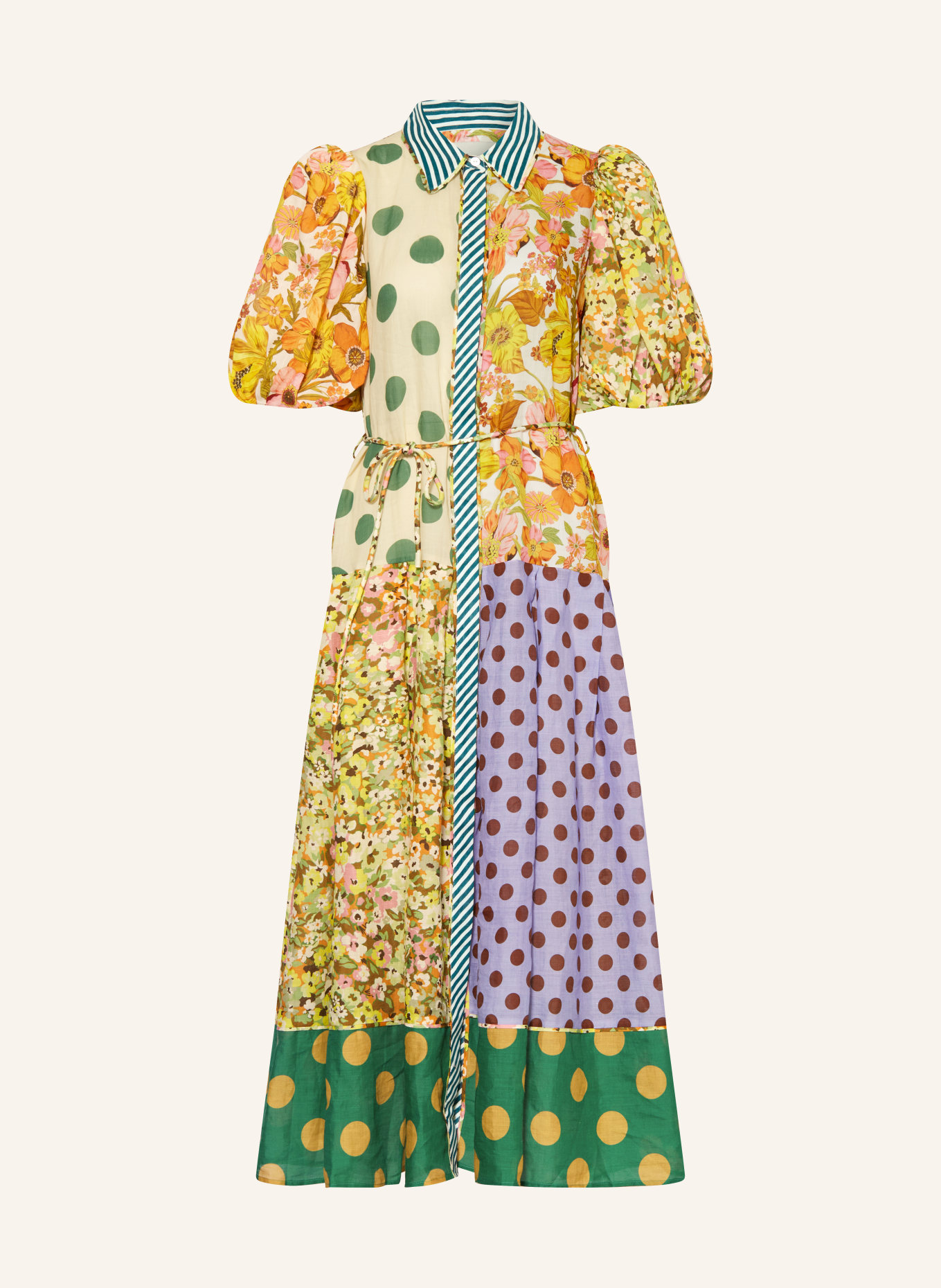 ALÉMAIS Sukienka koszulowa FINN, Kolor: KREMOWY/ JASNOFIOLETOWY/ ŻÓŁTY (Obrazek 1)