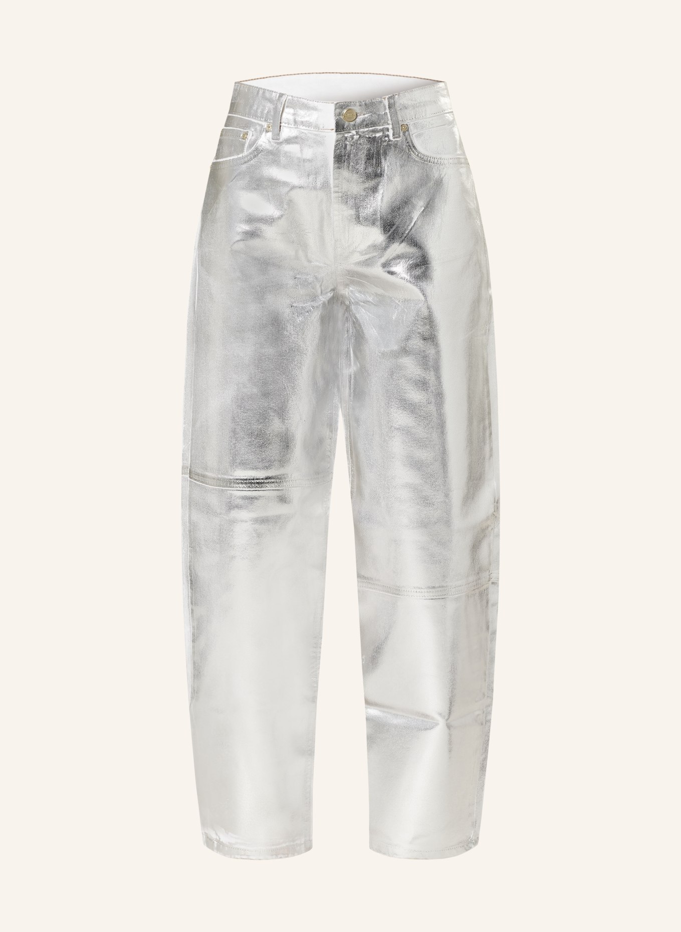 GANNI Coated Jeans, Farbe: SILBER (Bild 1)
