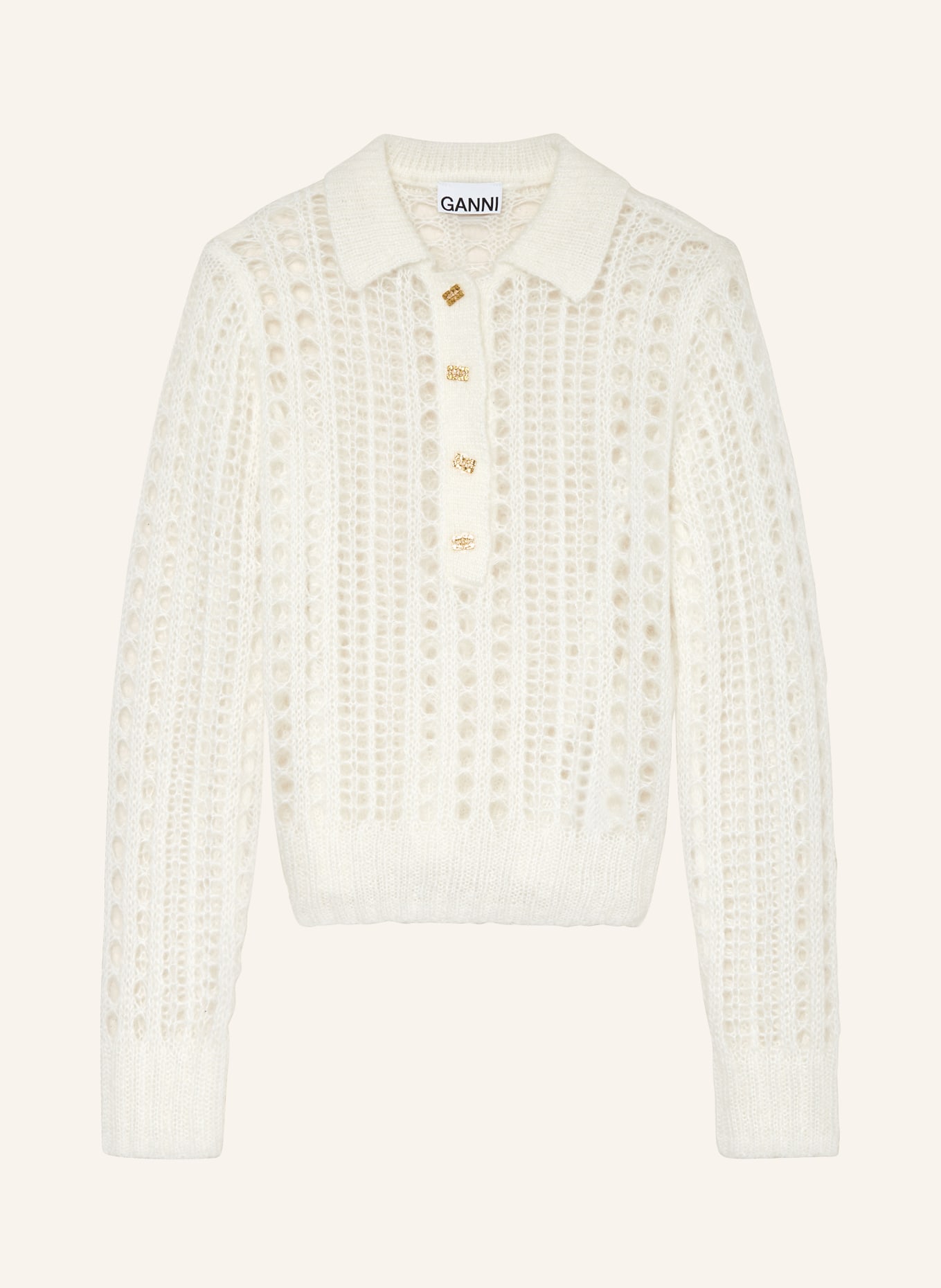 GANNI Sweater with mohair, Color: WHITE (Image 1)
