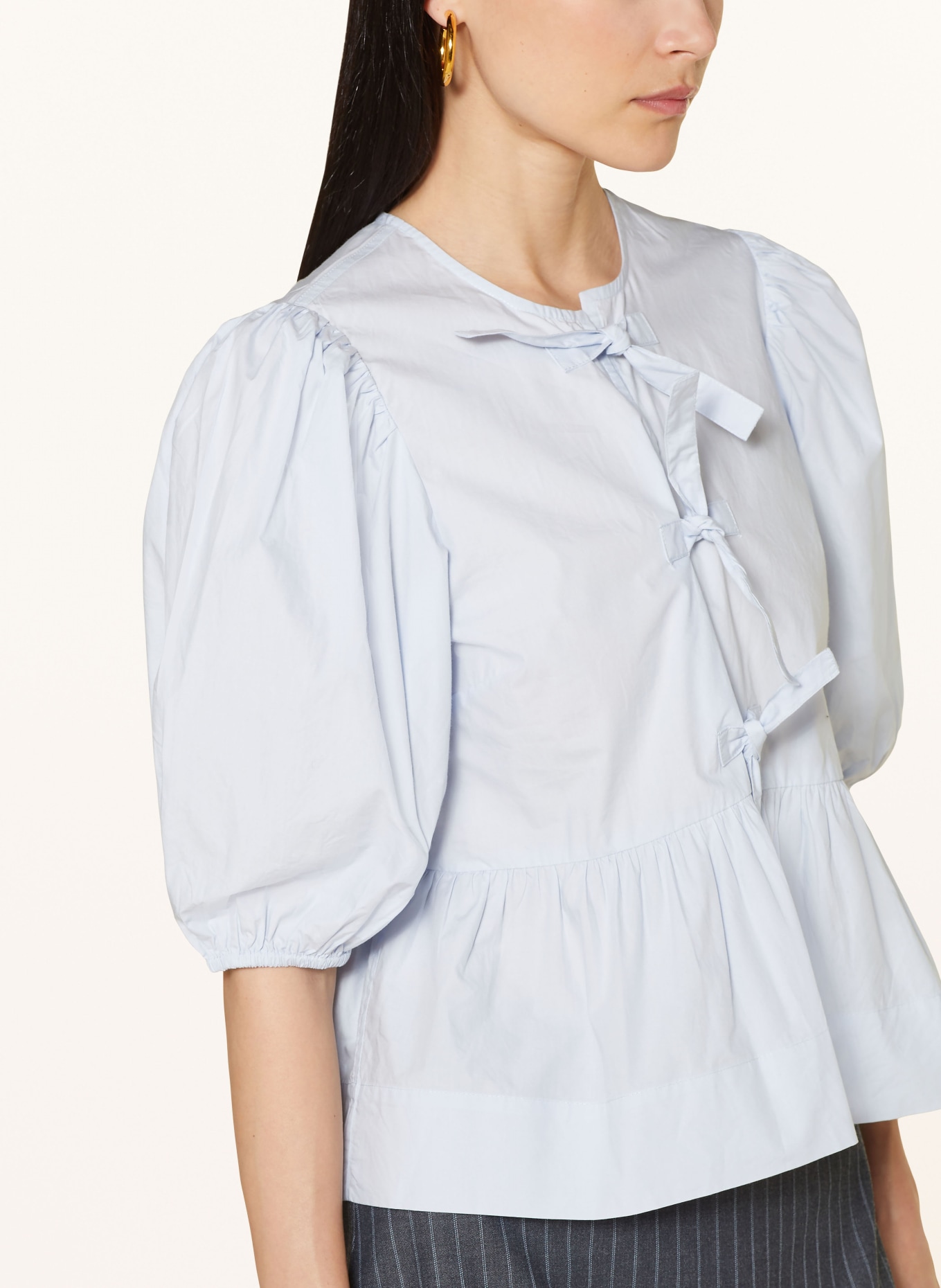 GANNI Shirt blouse, Color: LIGHT BLUE (Image 4)