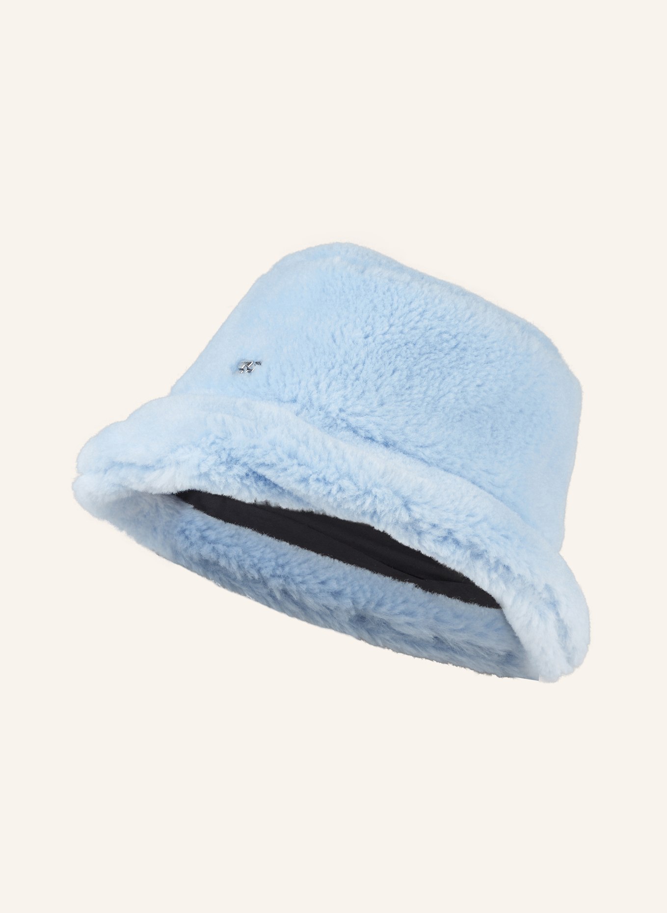 GANNI Bucket-Hat aus Teddyfell, Farbe: HELLBLAU (Bild 1)