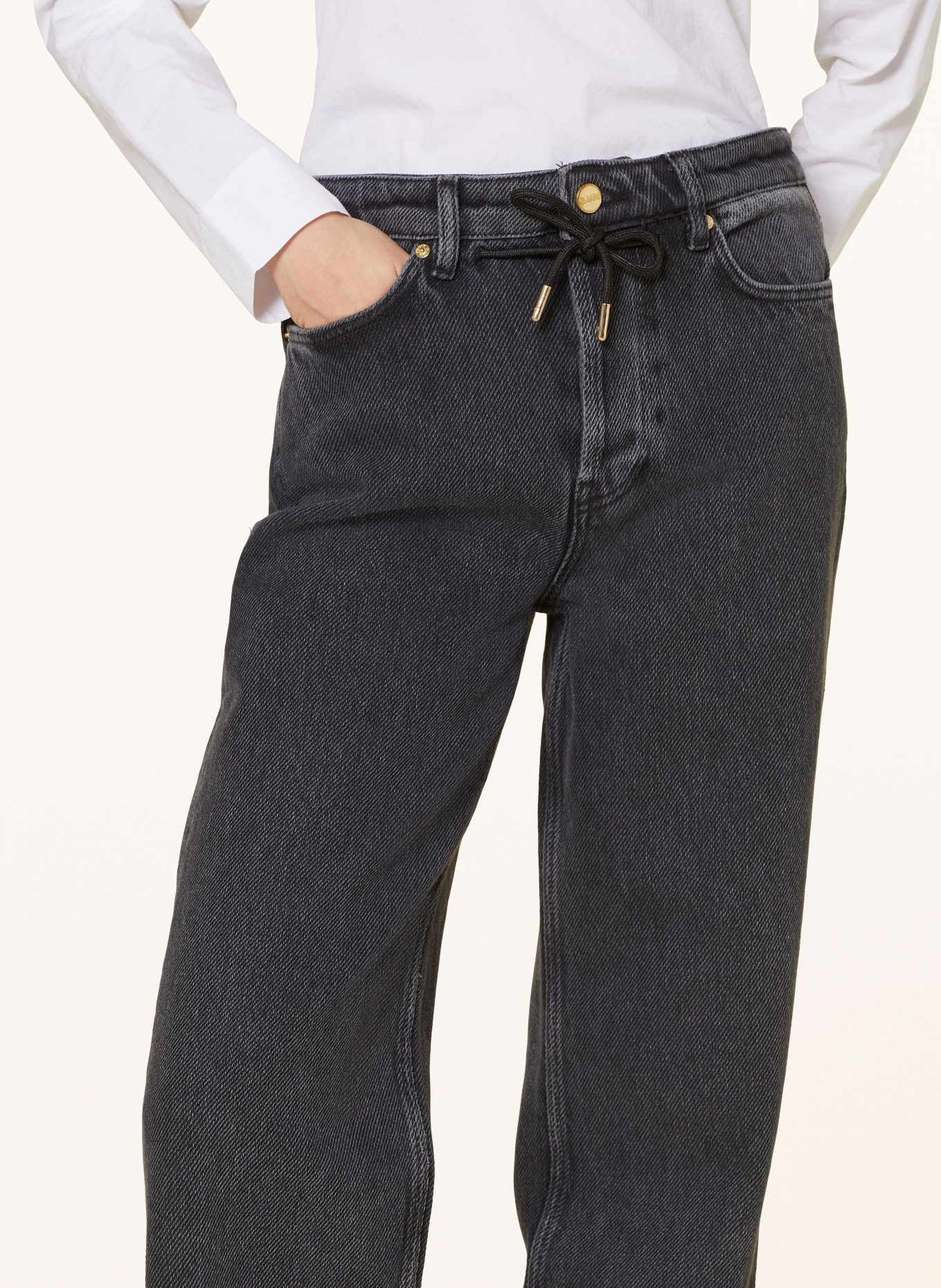 GANNI Flared Jeans, Farbe: 006 WASHED BLACK/BLACK (Bild 5)