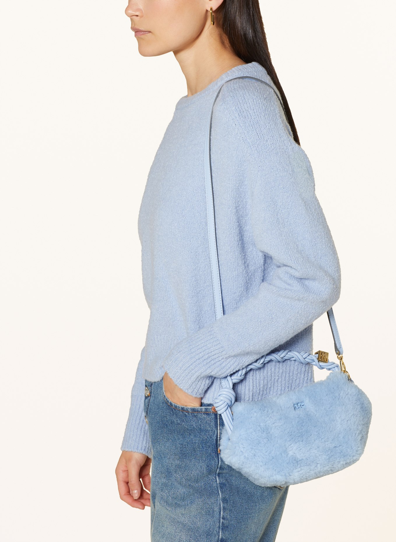 GANNI Handbag BOU BAG MINI, Color: LIGHT BLUE (Image 4)