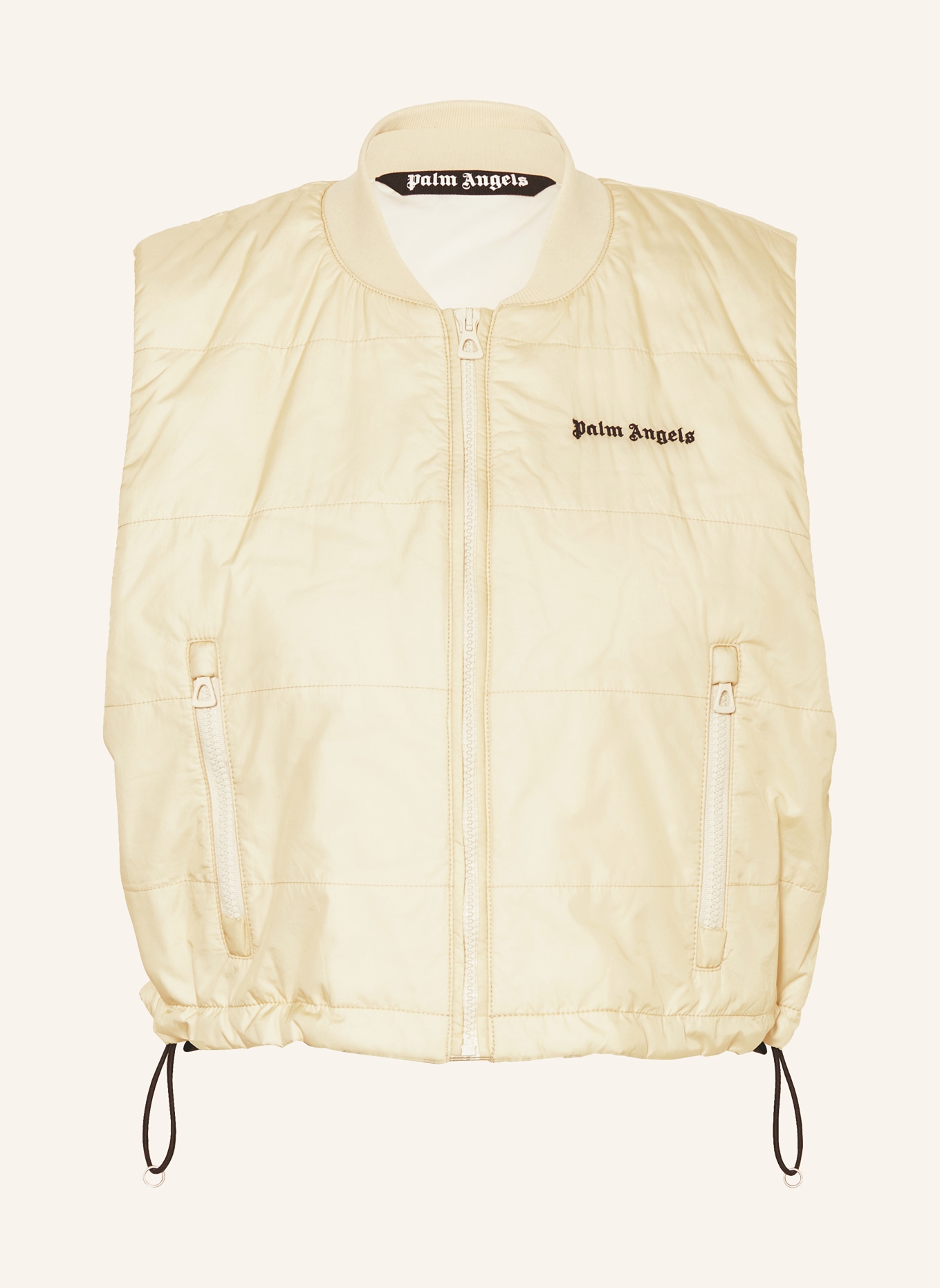 Palm Angels Cropped quilted vest, Color: ECRU (Image 1)