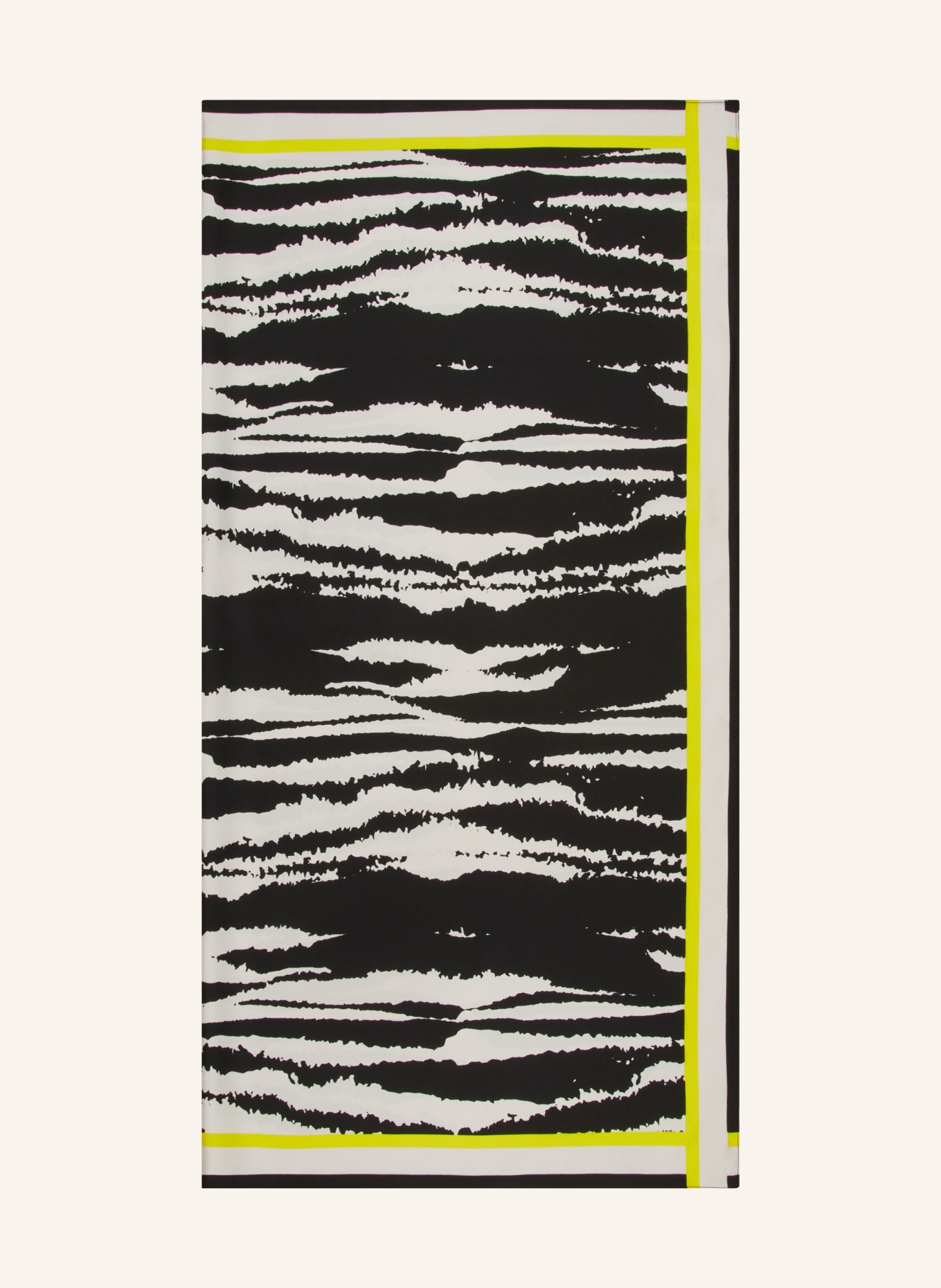 MRS & HUGS Silk scarf, Color: BLACK/ WHITE/ YELLOW (Image 1)