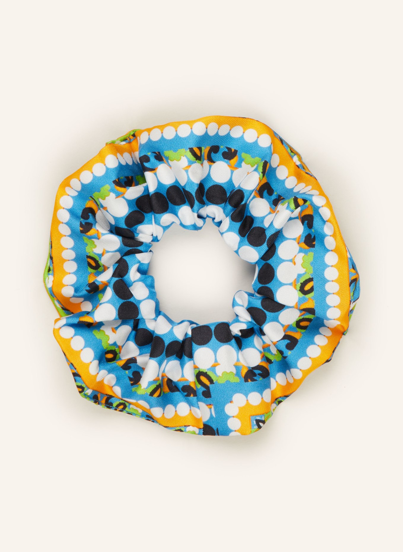 MRS & HUGS Haargummi aus Seide: BLAU / WEISS / SCHWARZ