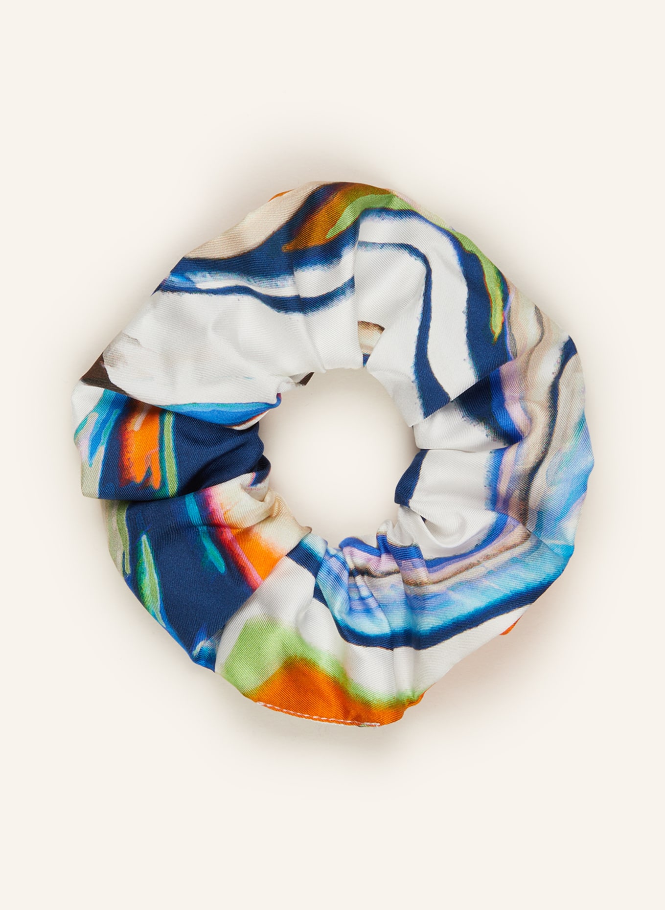 MRS & HUGS Satin hair tie, Color: WHITE/ BLUE/ ORANGE (Image 1)