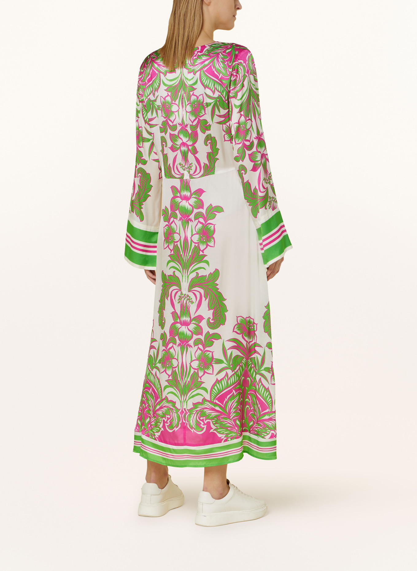 Grace Dress with silk, Color: WHITE/ GREEN/ PINK (Image 3)