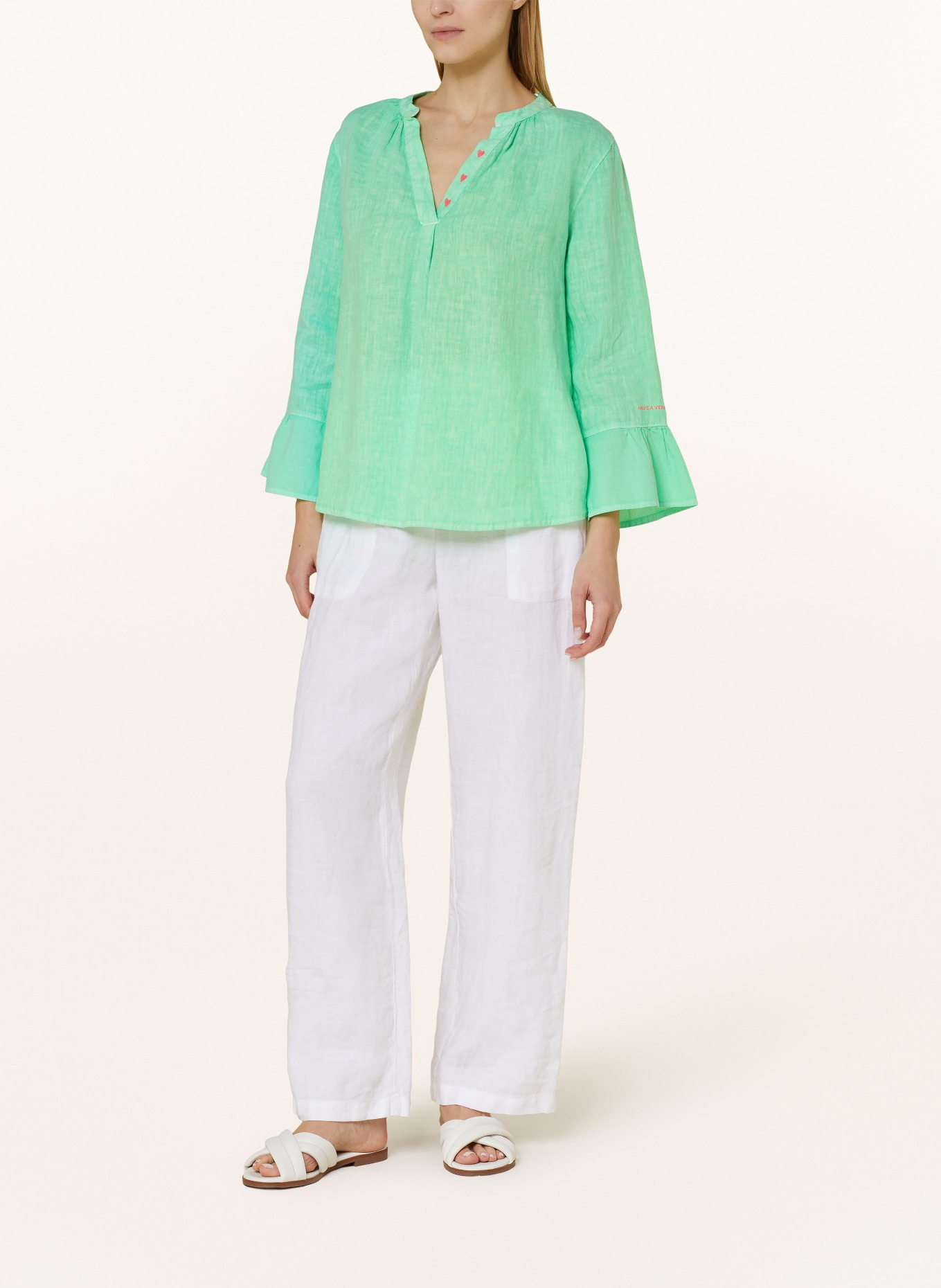 Grace Linen tunic, Color: GREEN (Image 2)