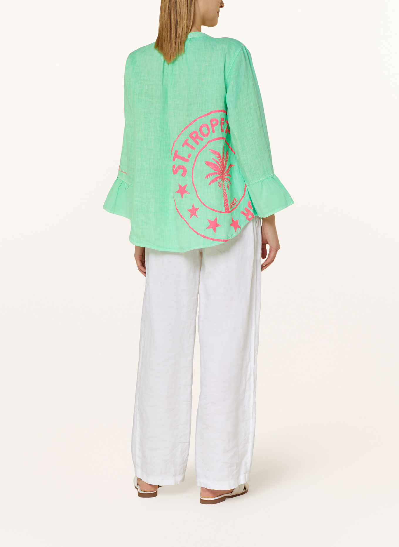 Grace Linen tunic, Color: GREEN (Image 3)