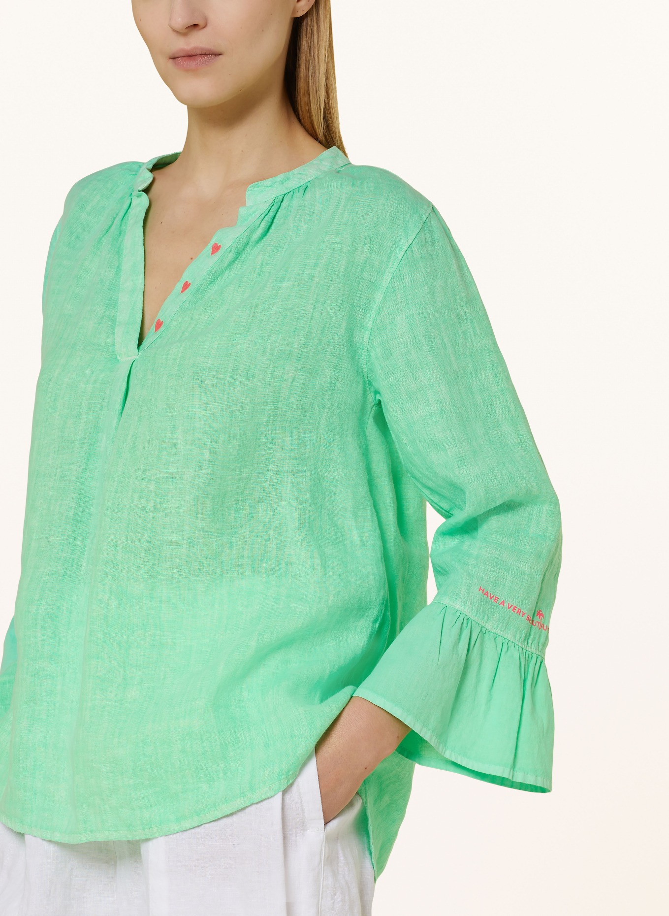 Grace Linen tunic, Color: GREEN (Image 4)