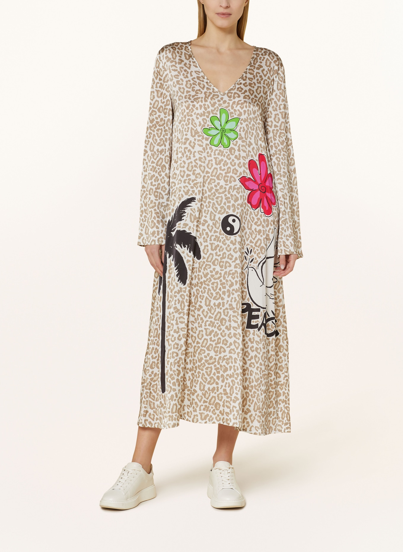 Grace Satin dress, Color: CREAM/ TAUPE (Image 2)