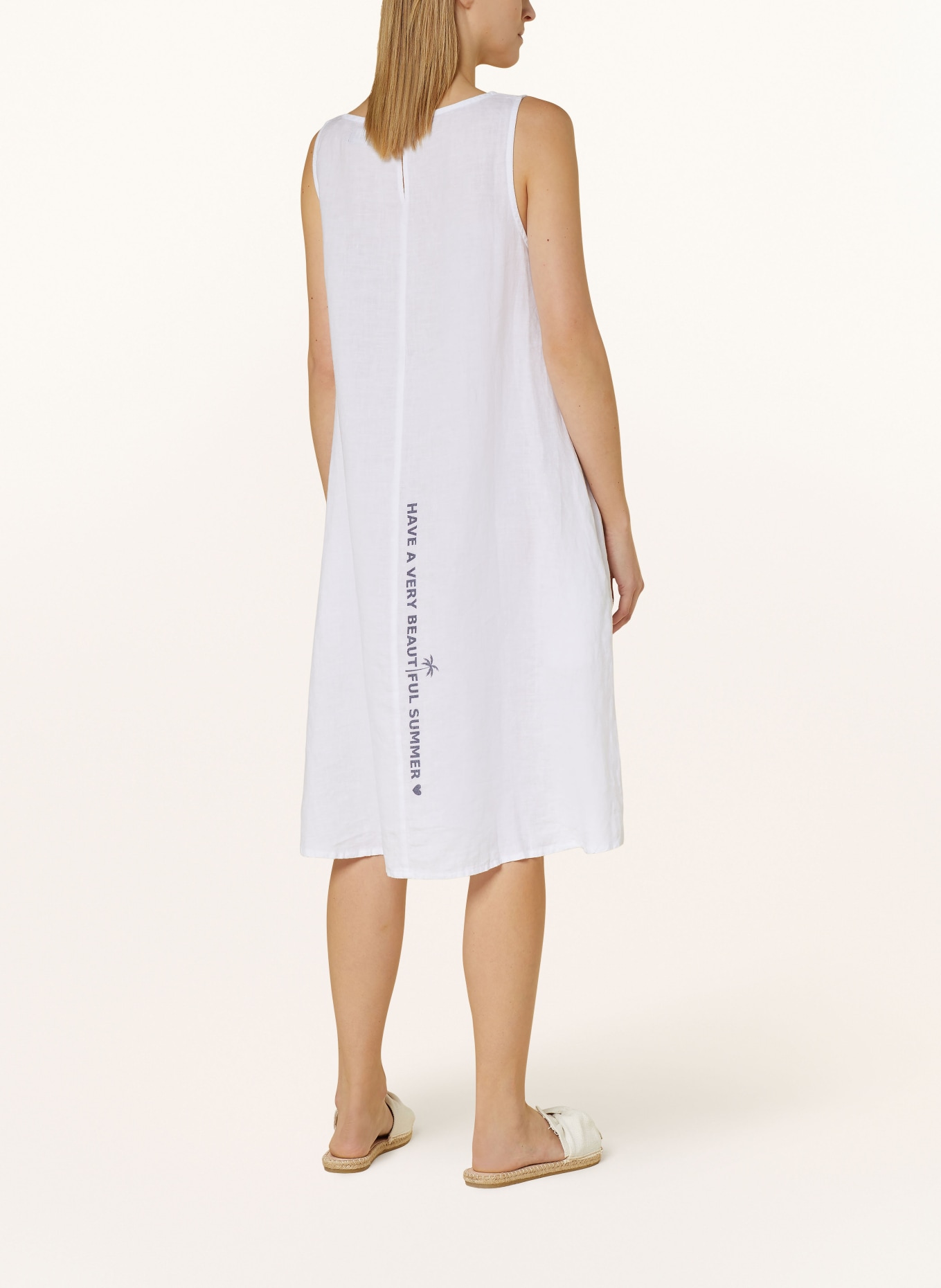 Grace Linen dress, Color: WHITE/ DARK GRAY (Image 3)