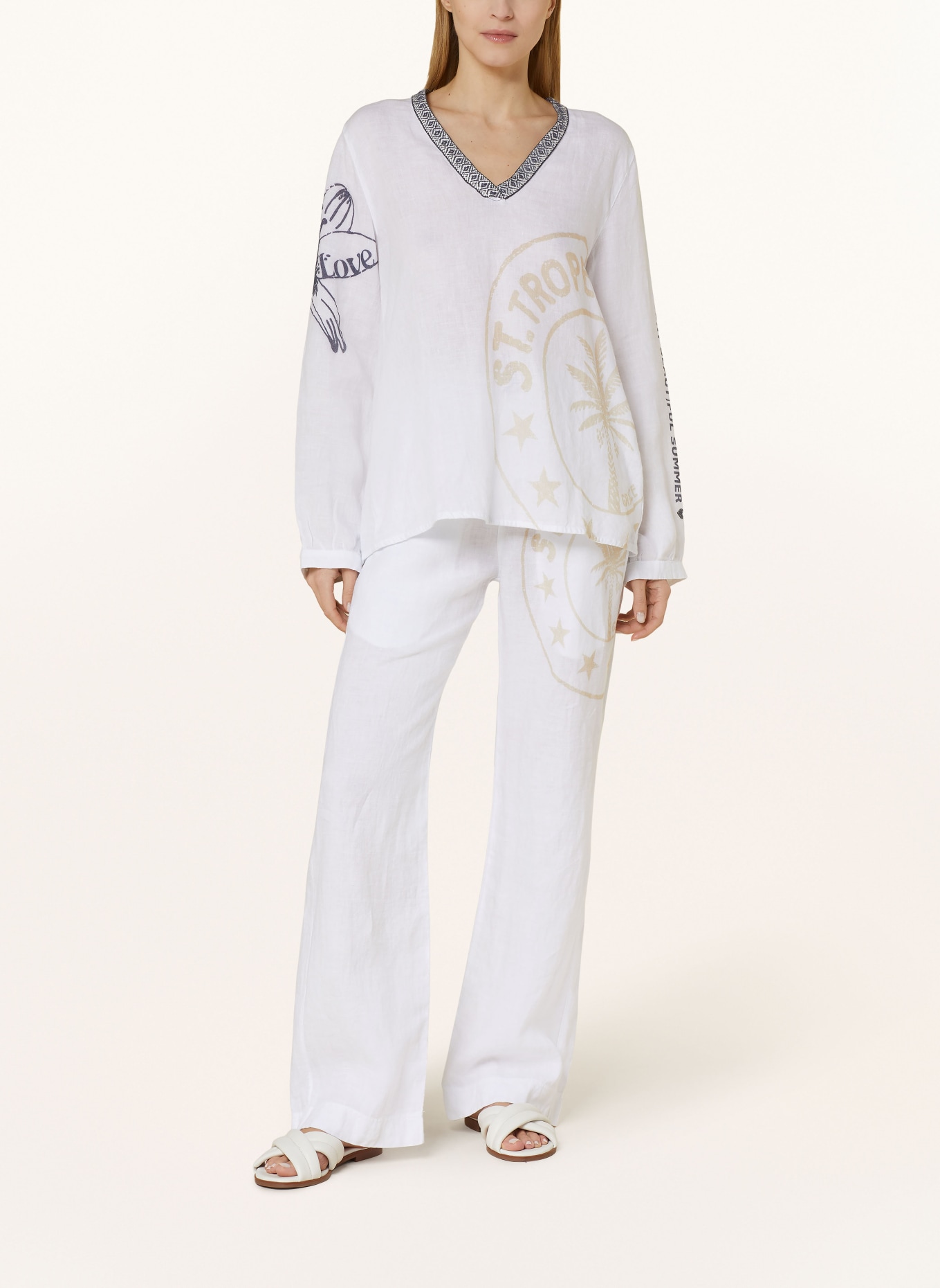 Grace Linen tunic, Color: WHITE (Image 2)