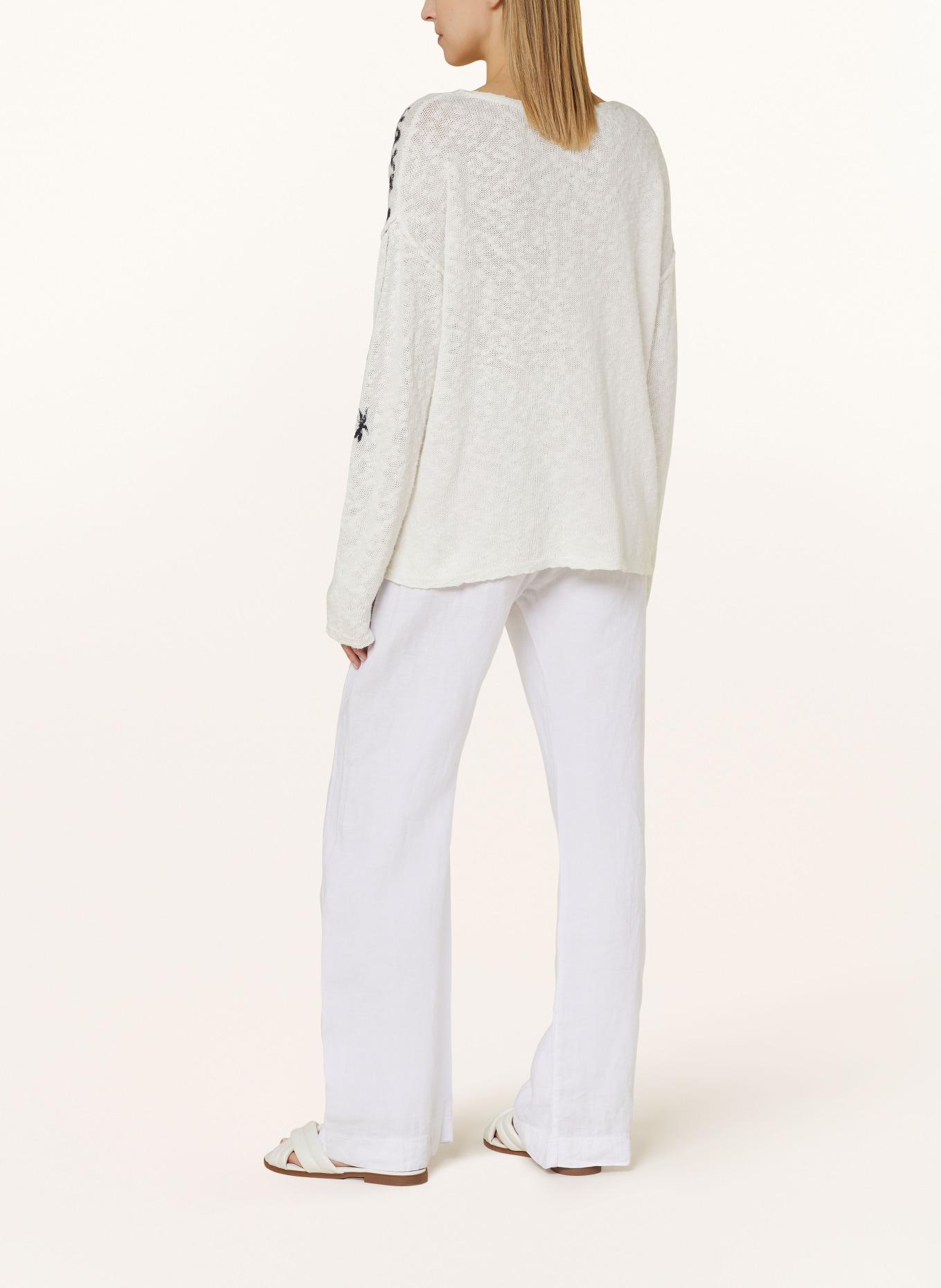 Grace Sweater with linen, Color: CREAM (Image 3)