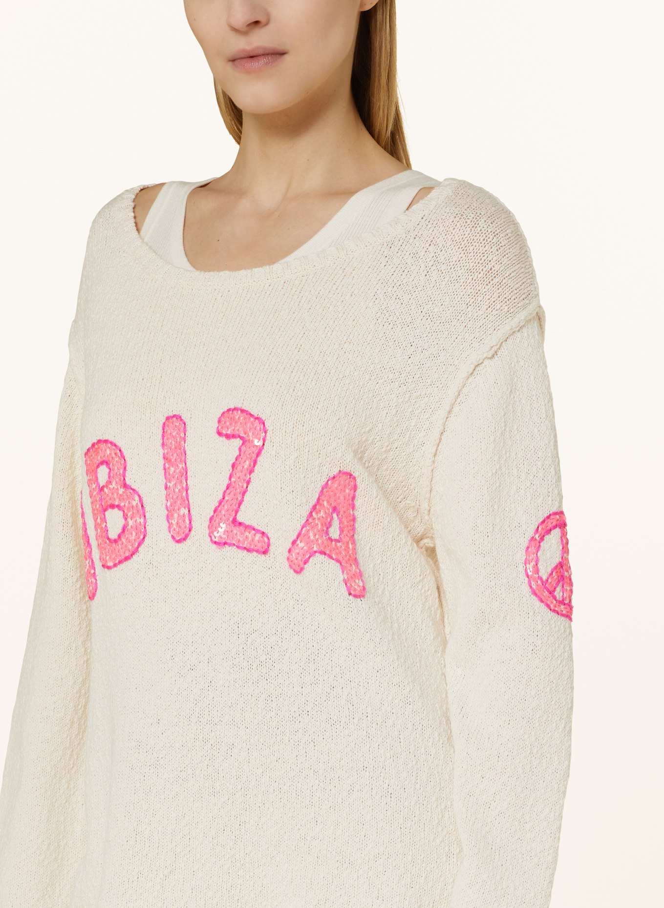 Grace Sweater IBIZA with sequins, Color: CREAM (Image 4)