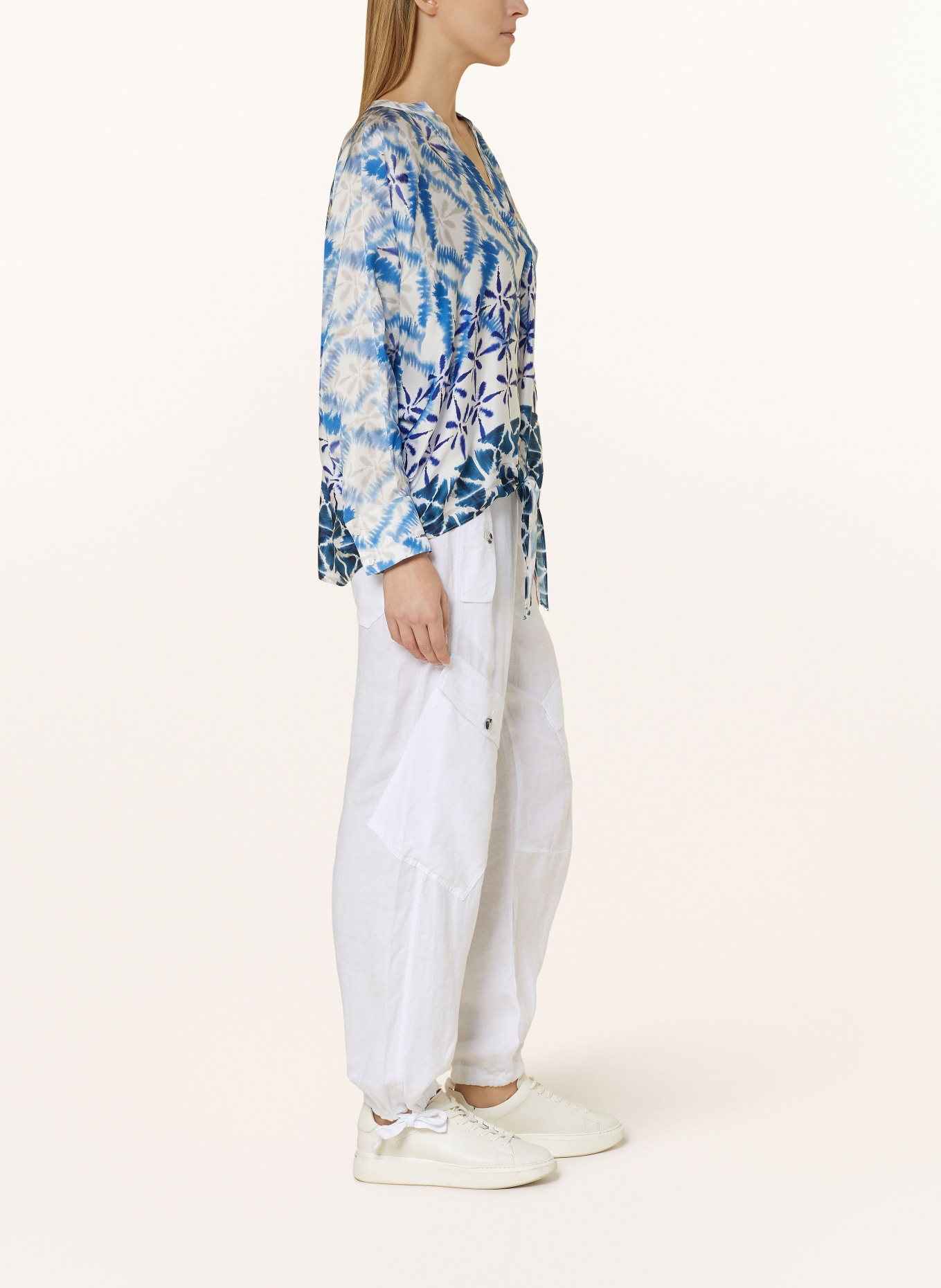 Grace Cargo pants made of linen, Color: WHITE (Image 4)