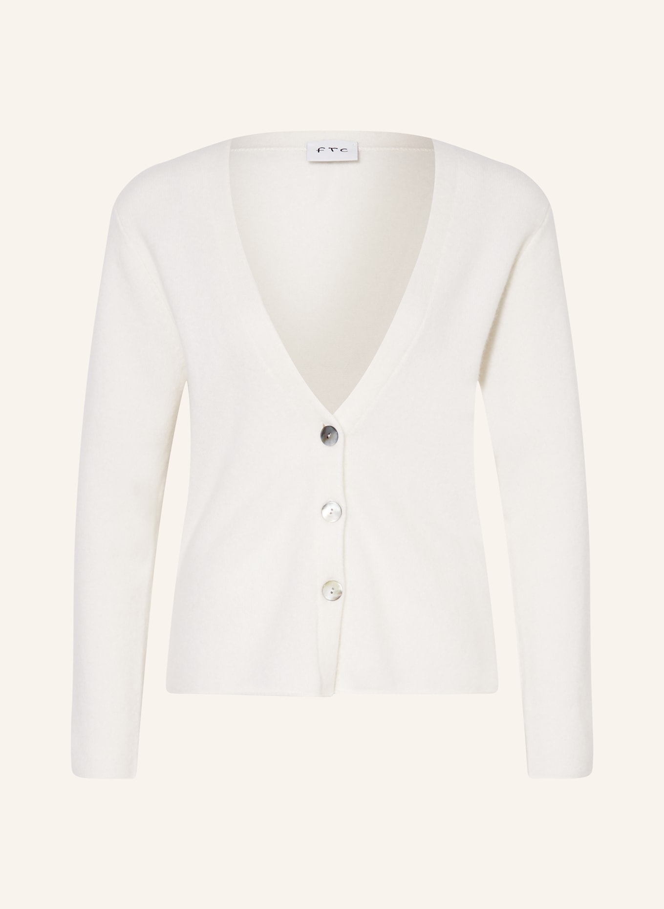 FTC CASHMERE Cashmere cardigan, Color: WHITE (Image 1)