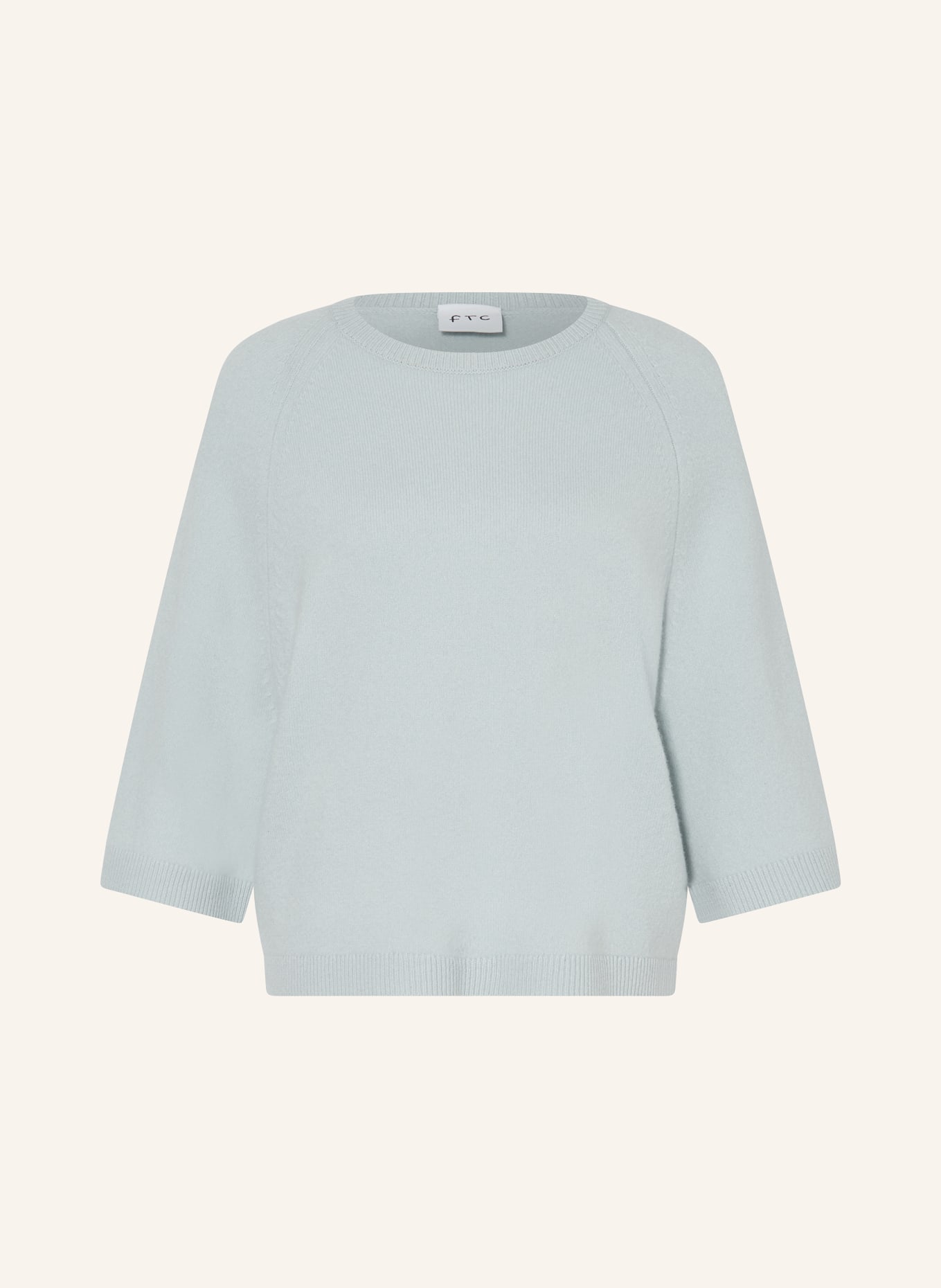 FTC CASHMERE Cashmere sweater with 3/4 sleeves, Color: LIGHT BLUE (Image 1)