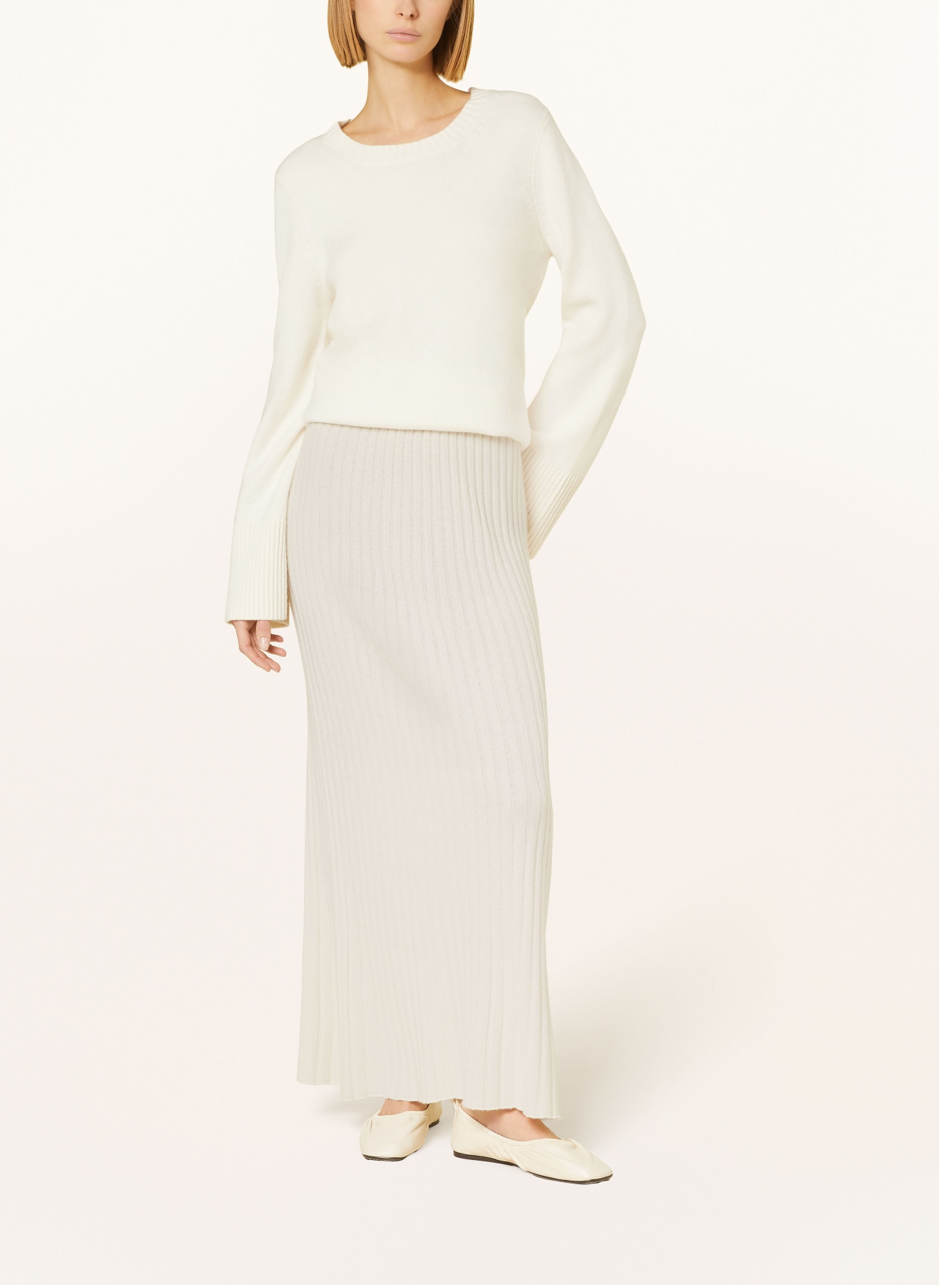 FTC CASHMERE Knit skirt with cashmere, Color: CREAM (Image 2)