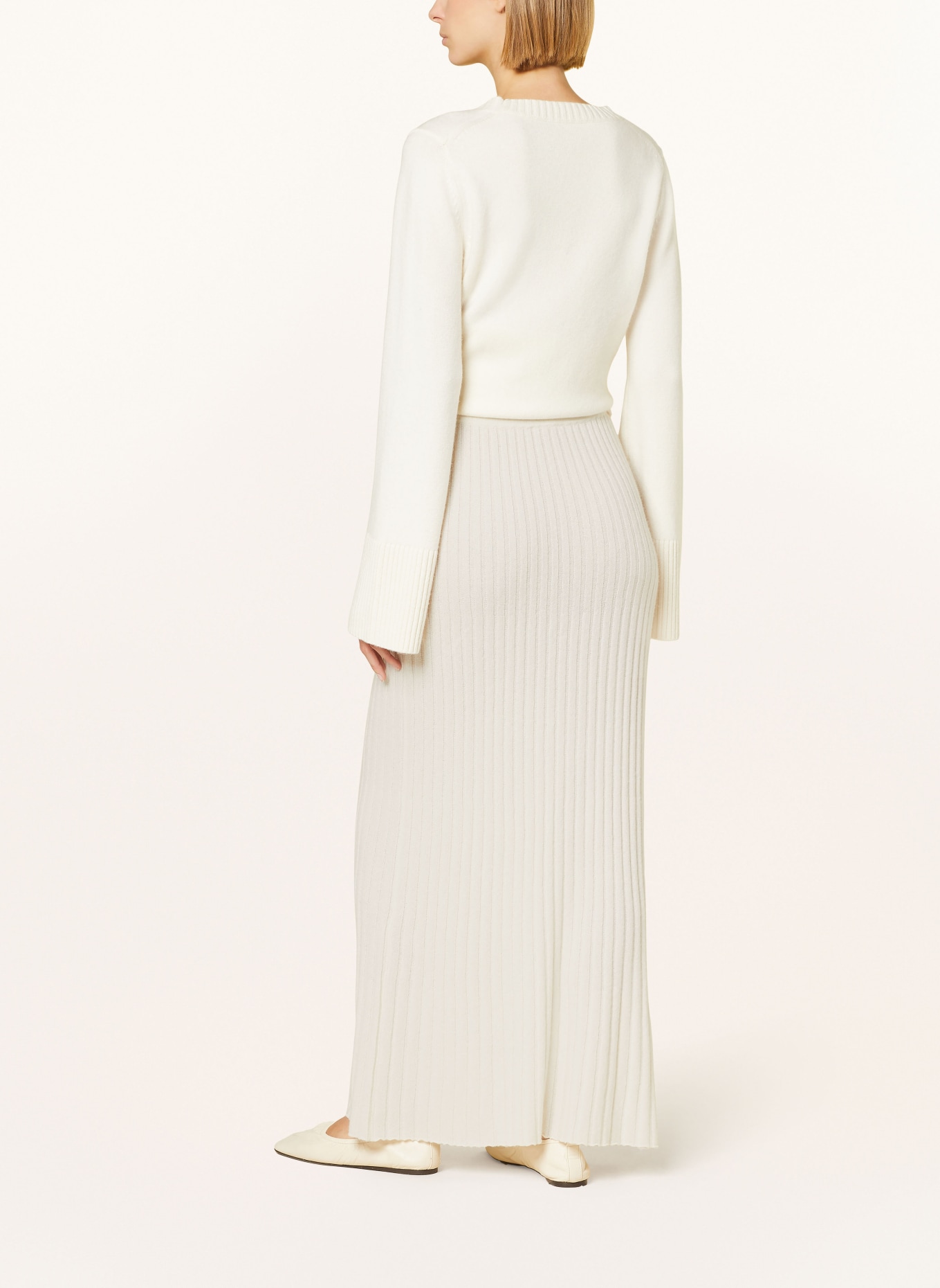 FTC CASHMERE Knit skirt with cashmere, Color: CREAM (Image 3)