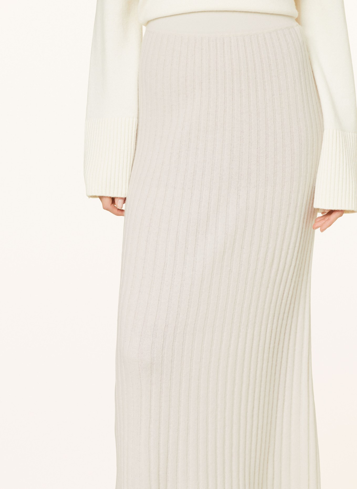 FTC CASHMERE Knit skirt with cashmere, Color: CREAM (Image 4)