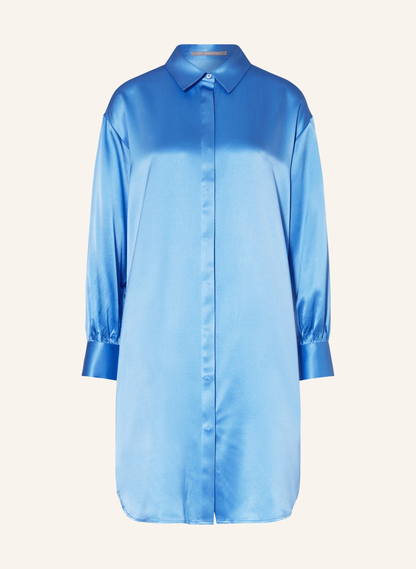 (THE MERCER) N.Y. Sukienka koszulowa z jedwabiu, Kolor: NIEBIESKI (Obrazek 1)