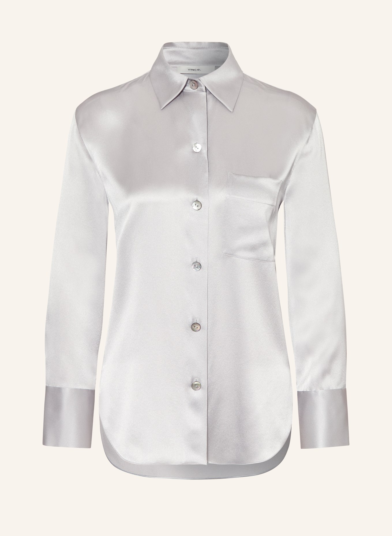 VINCE Shirt blouse in silk, Color: SILVER (Image 1)