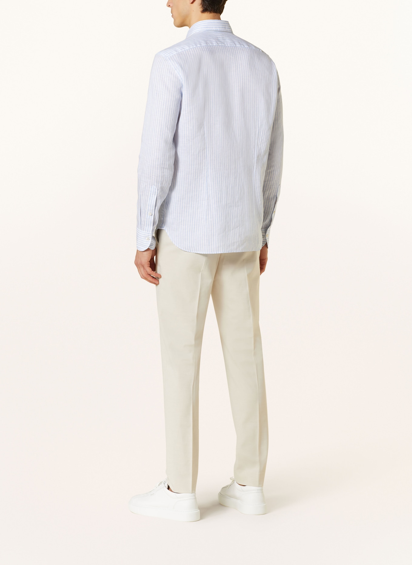 OLYMP SIGNATURE Hemd tailored Fit aus Leinen, Farbe: HELLBLAU/ WEISS (Bild 3)