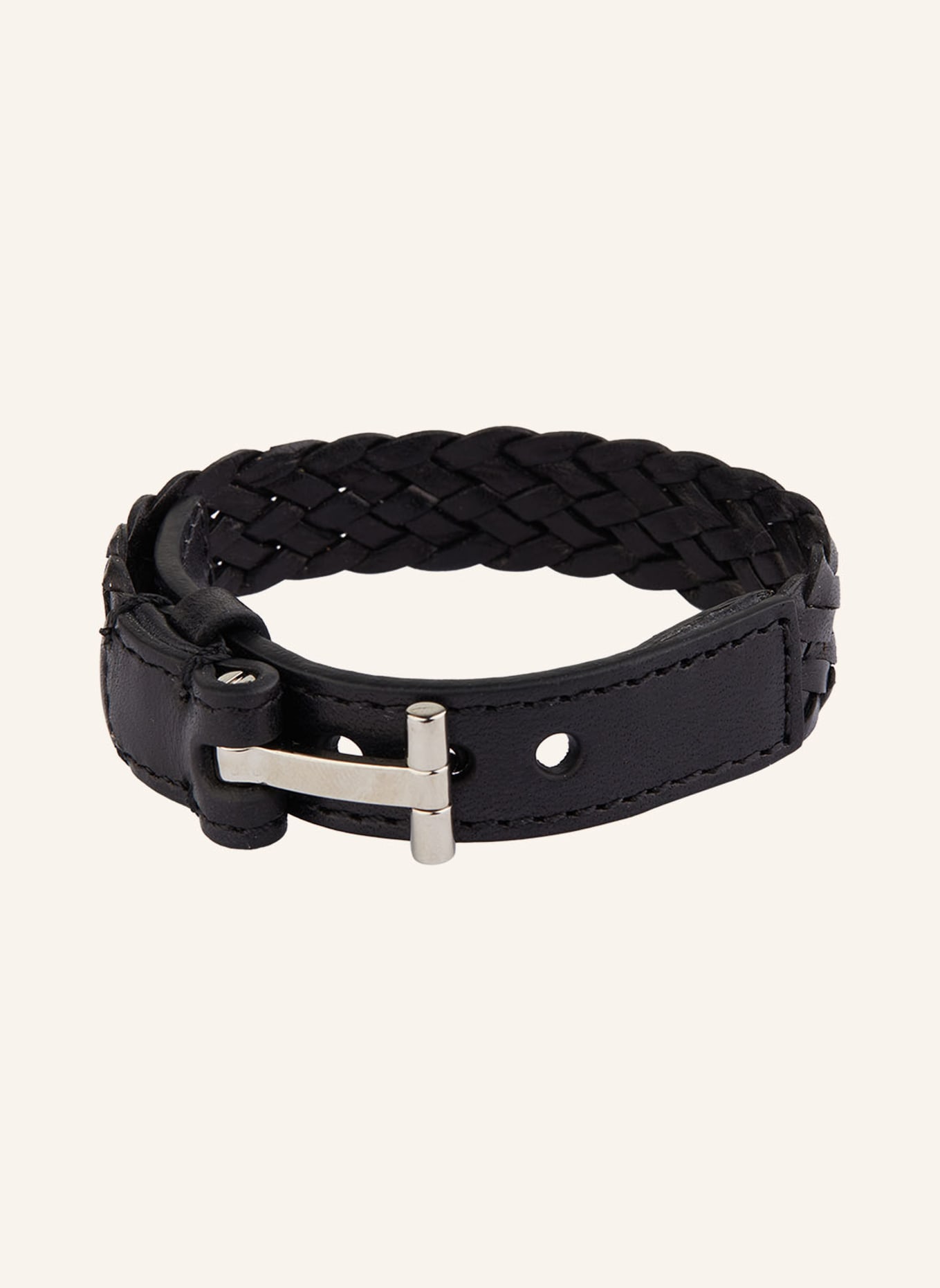 TOM FORD Leather bracelet, Color: BLACK/ SILVER (Image 1)