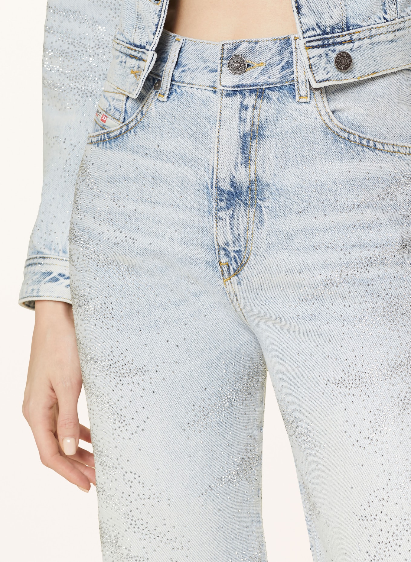 DIESEL Jeans 2016 D-AIR-S2 with decorative gems, Color: 01 LIGTH BLUE (Image 5)