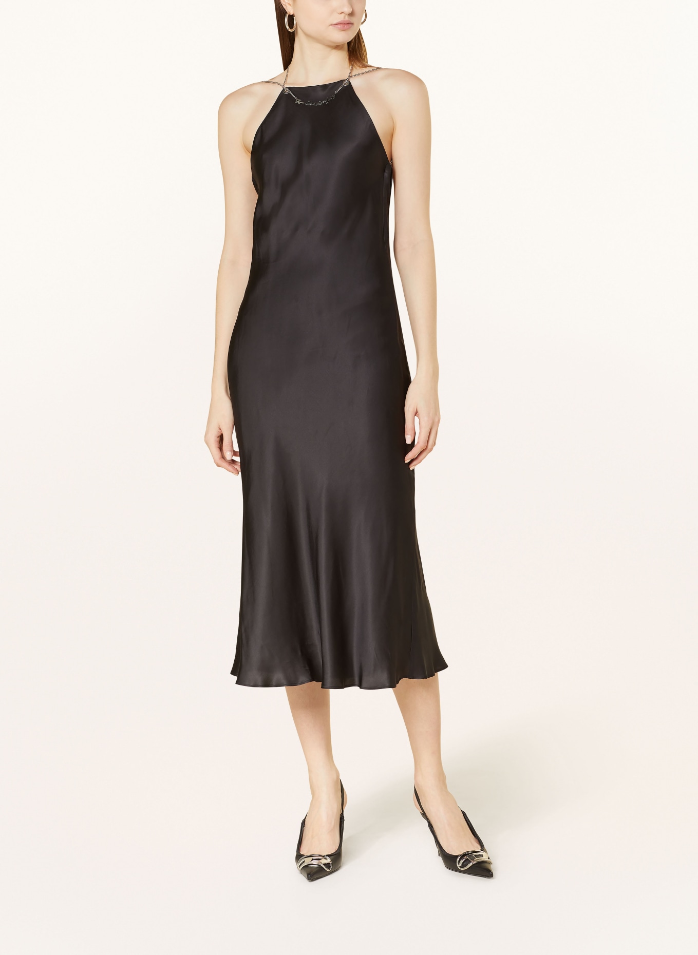DIESEL Satin dress D-ELIZ, Color: BLACK (Image 2)