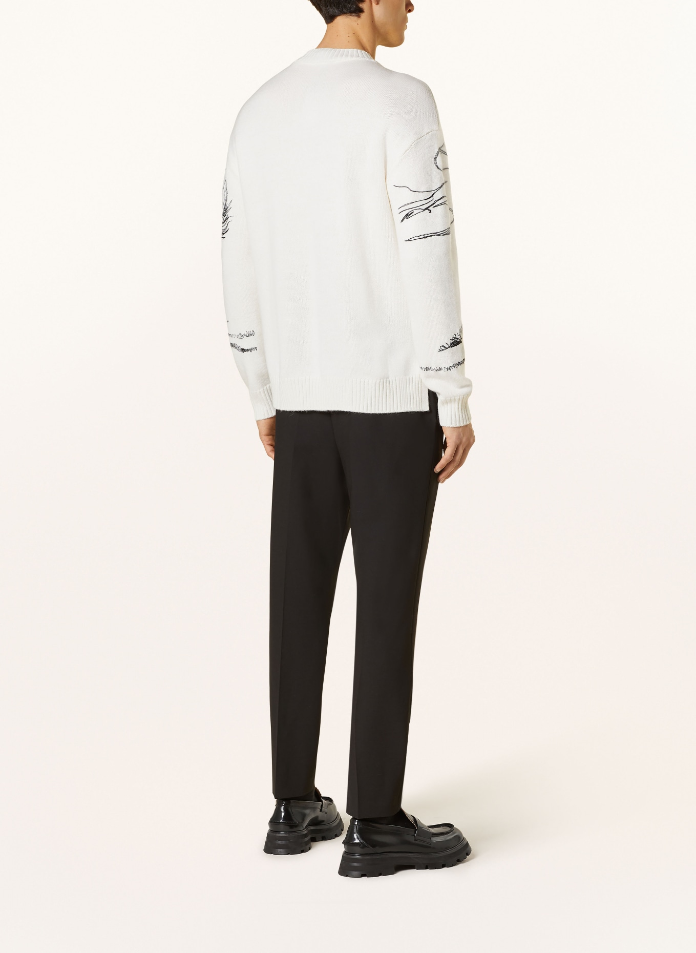 EMPORIO ARMANI Sweater with alpaca, Color: WHITE/ BLACK (Image 3)