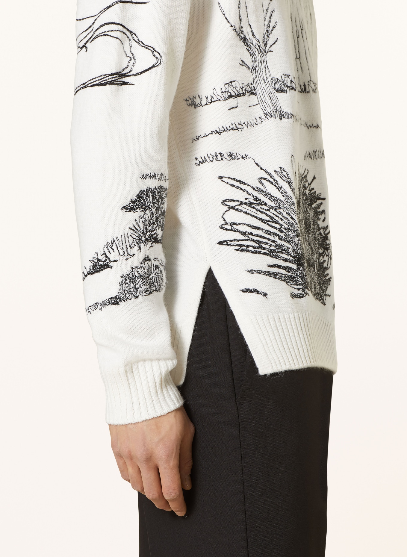 EMPORIO ARMANI Sweater with alpaca, Color: WHITE/ BLACK (Image 4)
