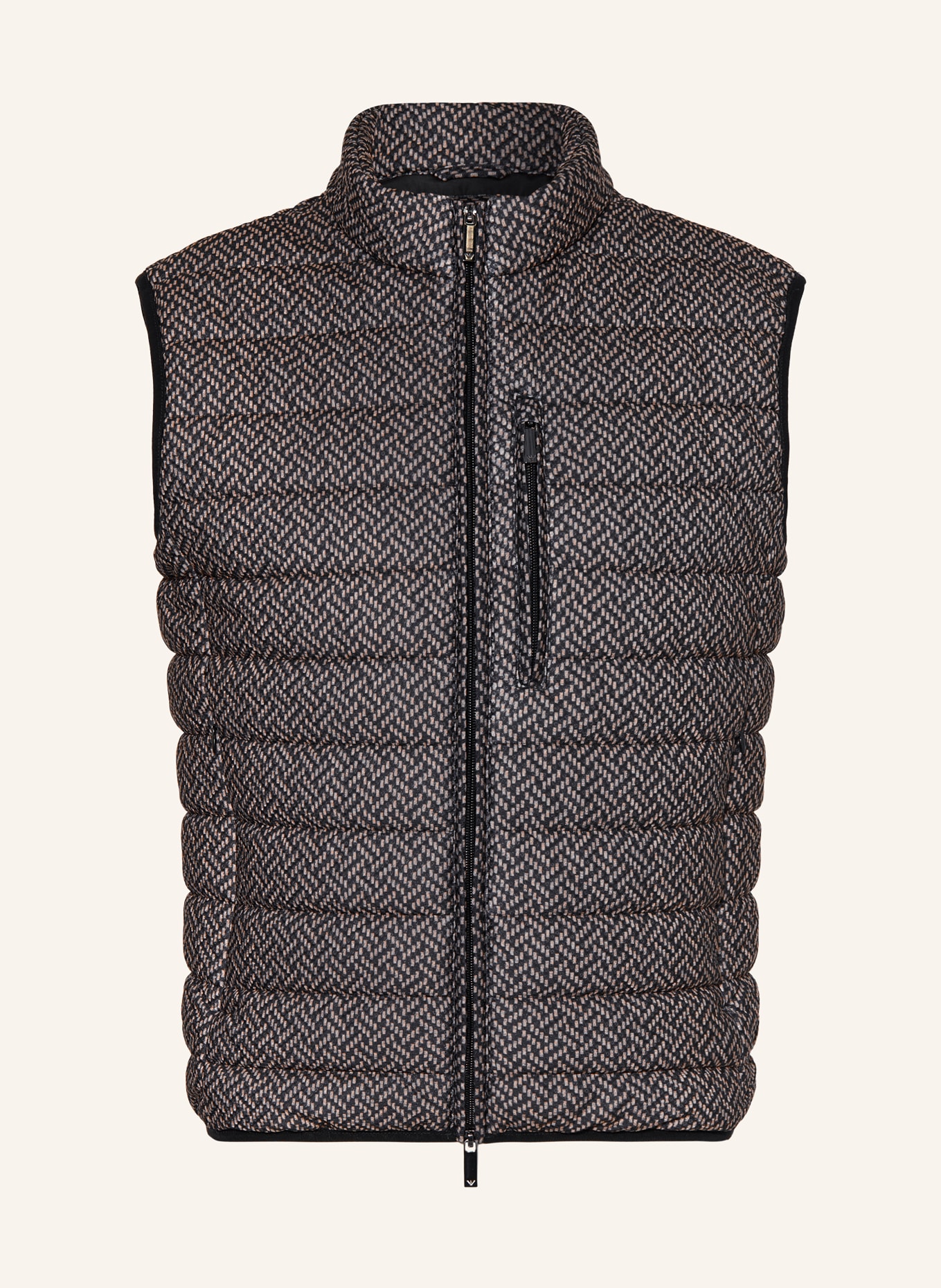 EMPORIO ARMANI Quilted vest, Color: BLACK/ BEIGE (Image 1)