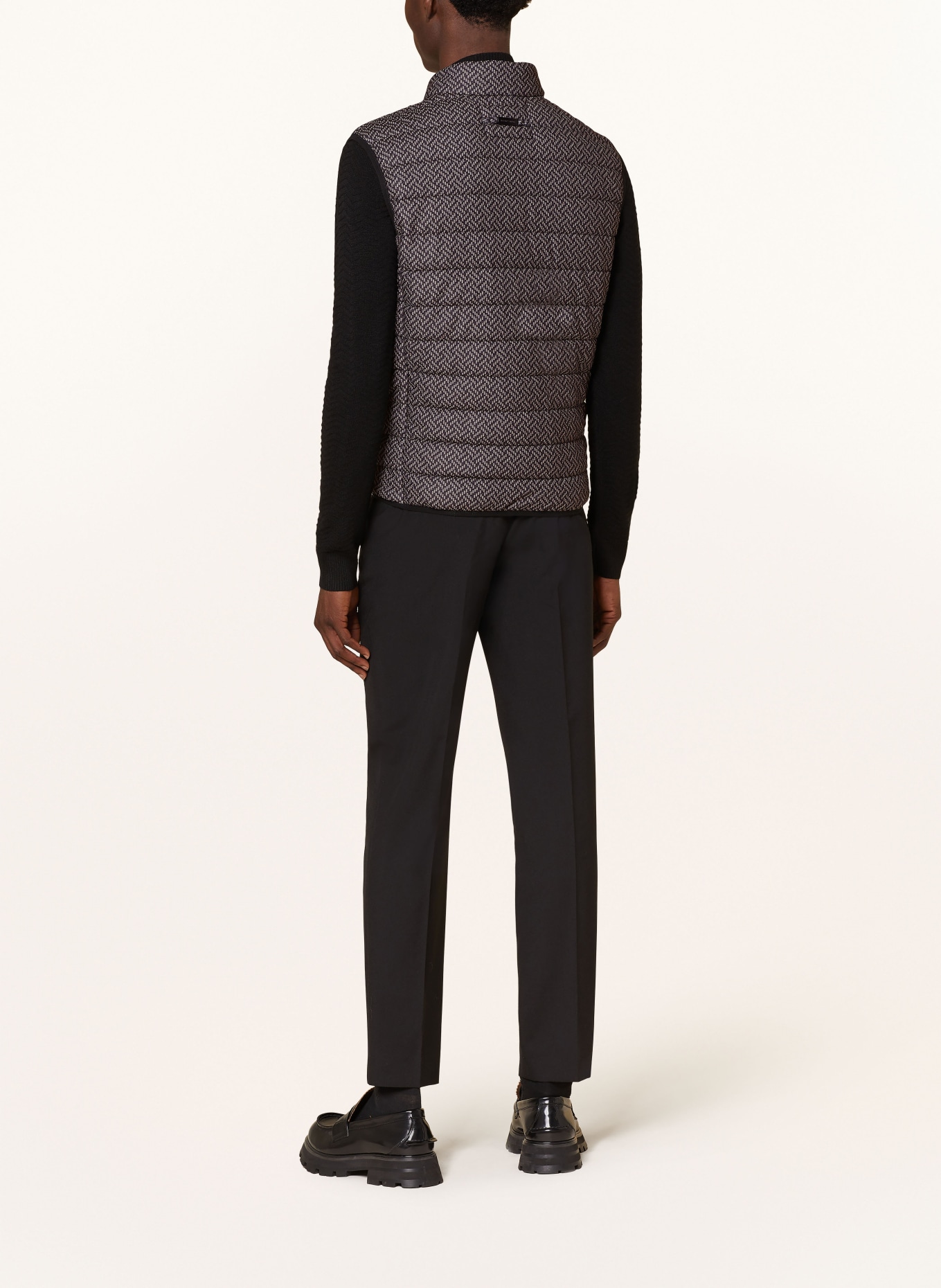 EMPORIO ARMANI Quilted vest, Color: BLACK/ BEIGE (Image 3)