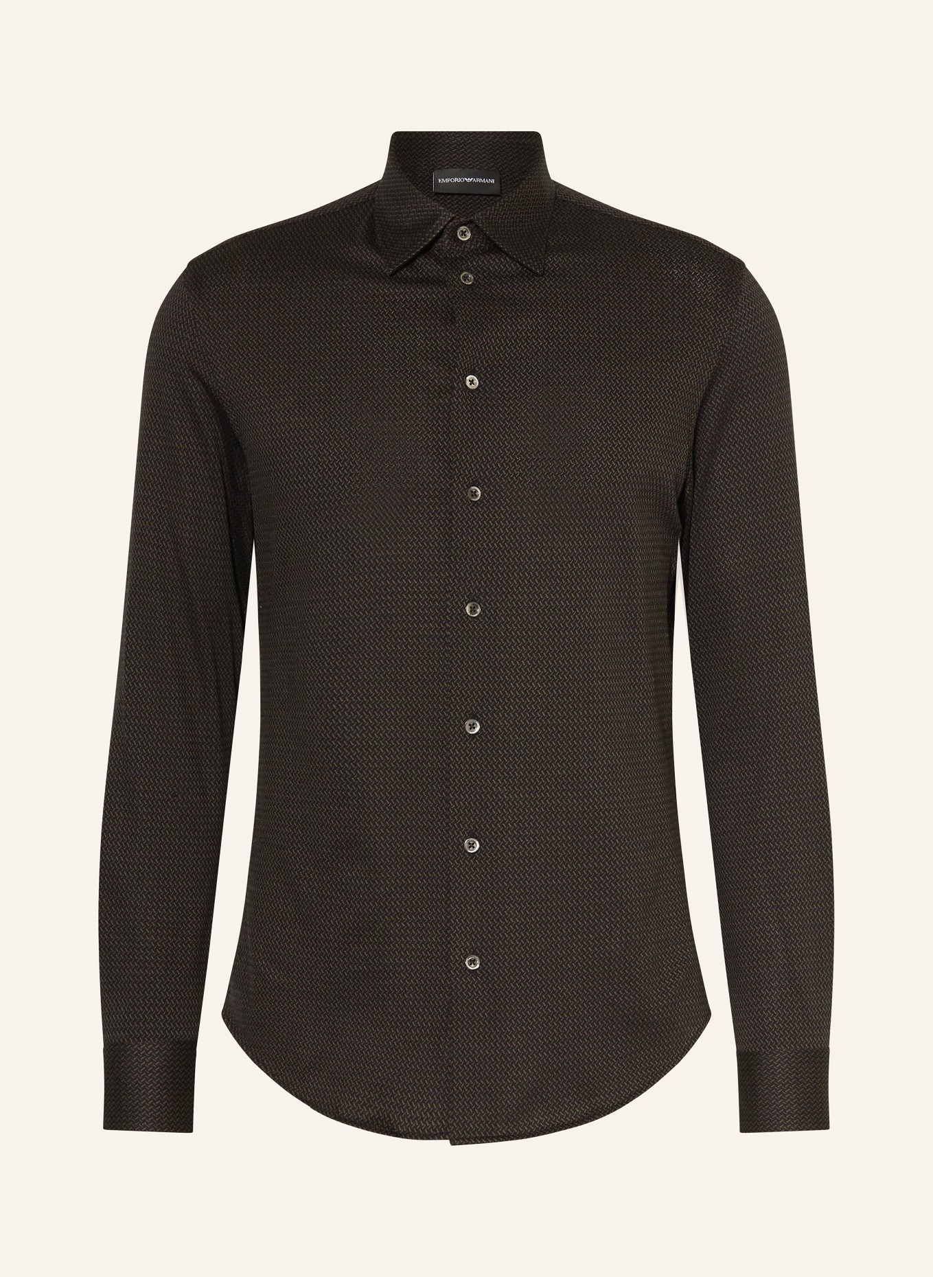 EMPORIO ARMANI Jersey shirt slim fit, Color: DARK BROWN/ BROWN (Image 1)