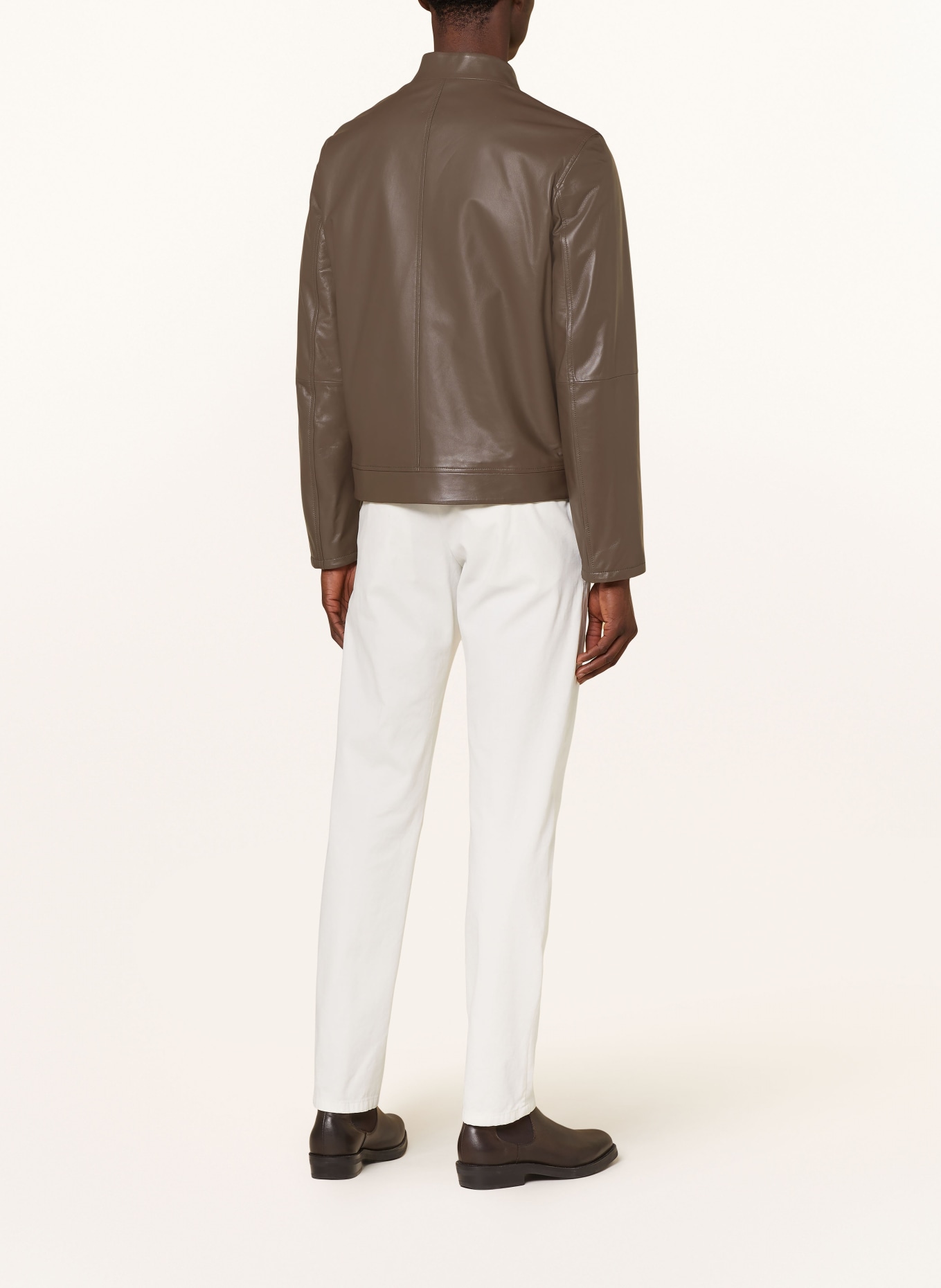 EMPORIO ARMANI Reversible leather jacket, Color: BROWN (Image 3)