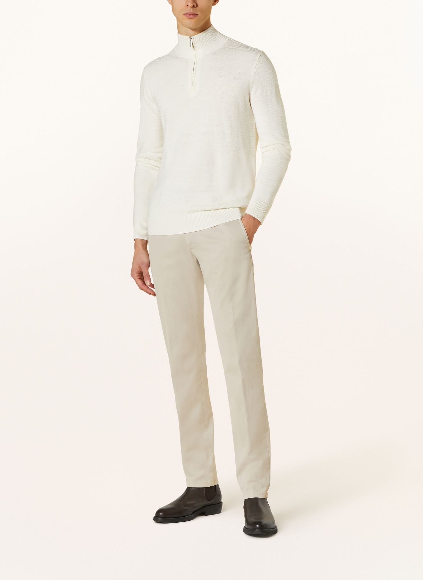 EMPORIO ARMANI Half-zip sweater, Color: WHITE (Image 2)