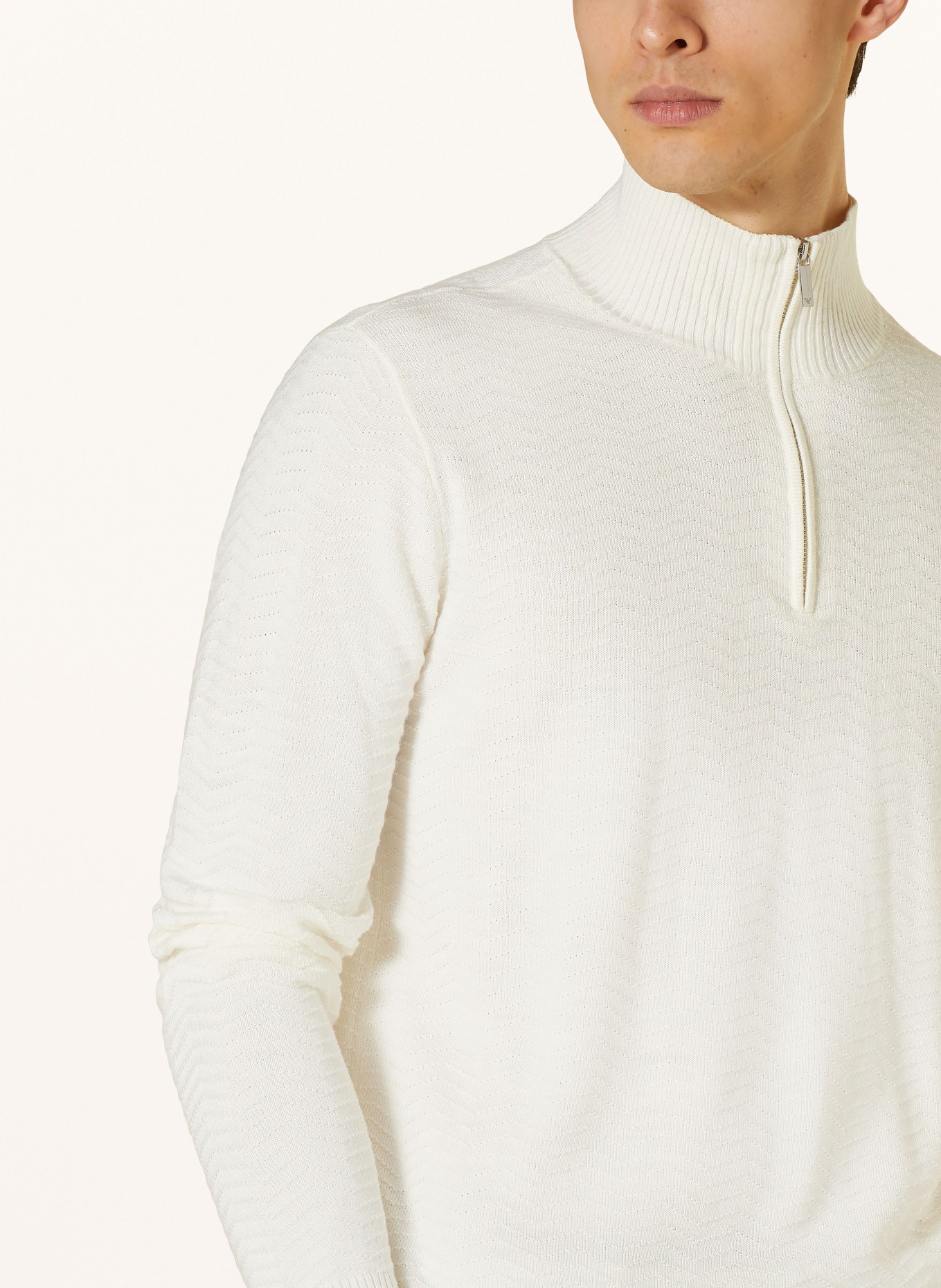 EMPORIO ARMANI Half-zip sweater, Color: WHITE (Image 4)