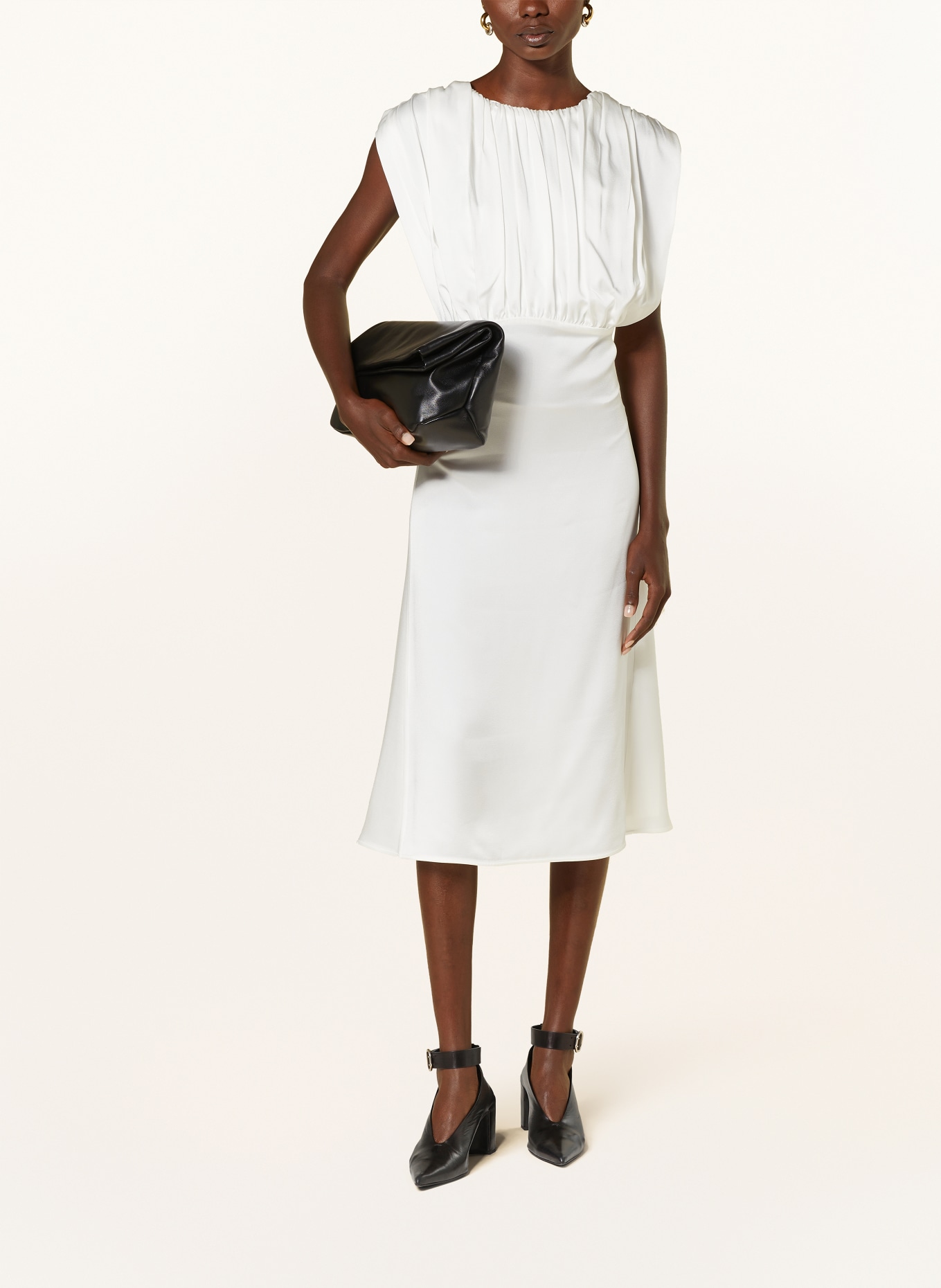 JIL SANDER Satin dress, Color: WHITE (Image 2)
