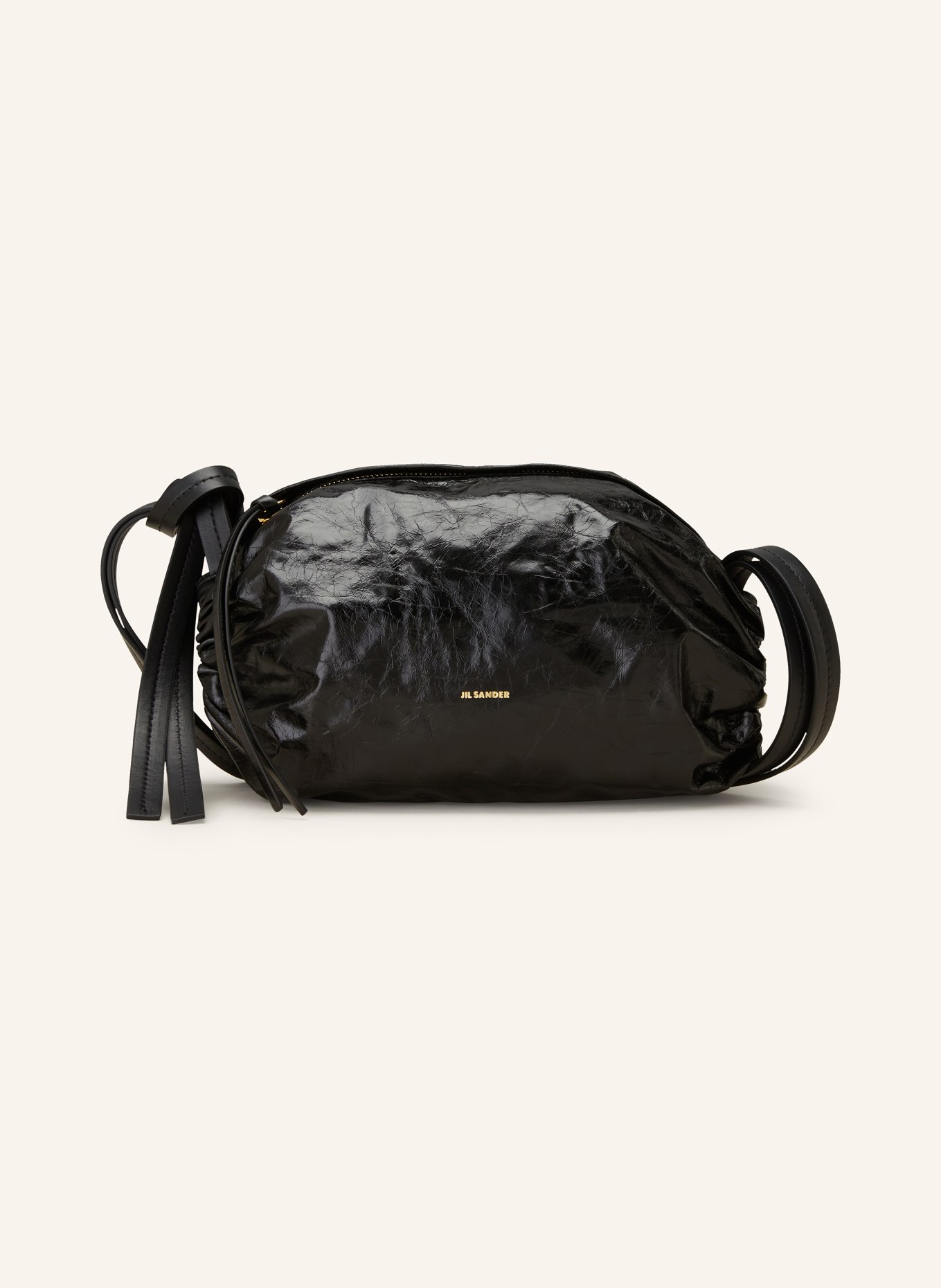 Black Padded patent-leather shoulder bag | Jil Sander | MATCHES UK