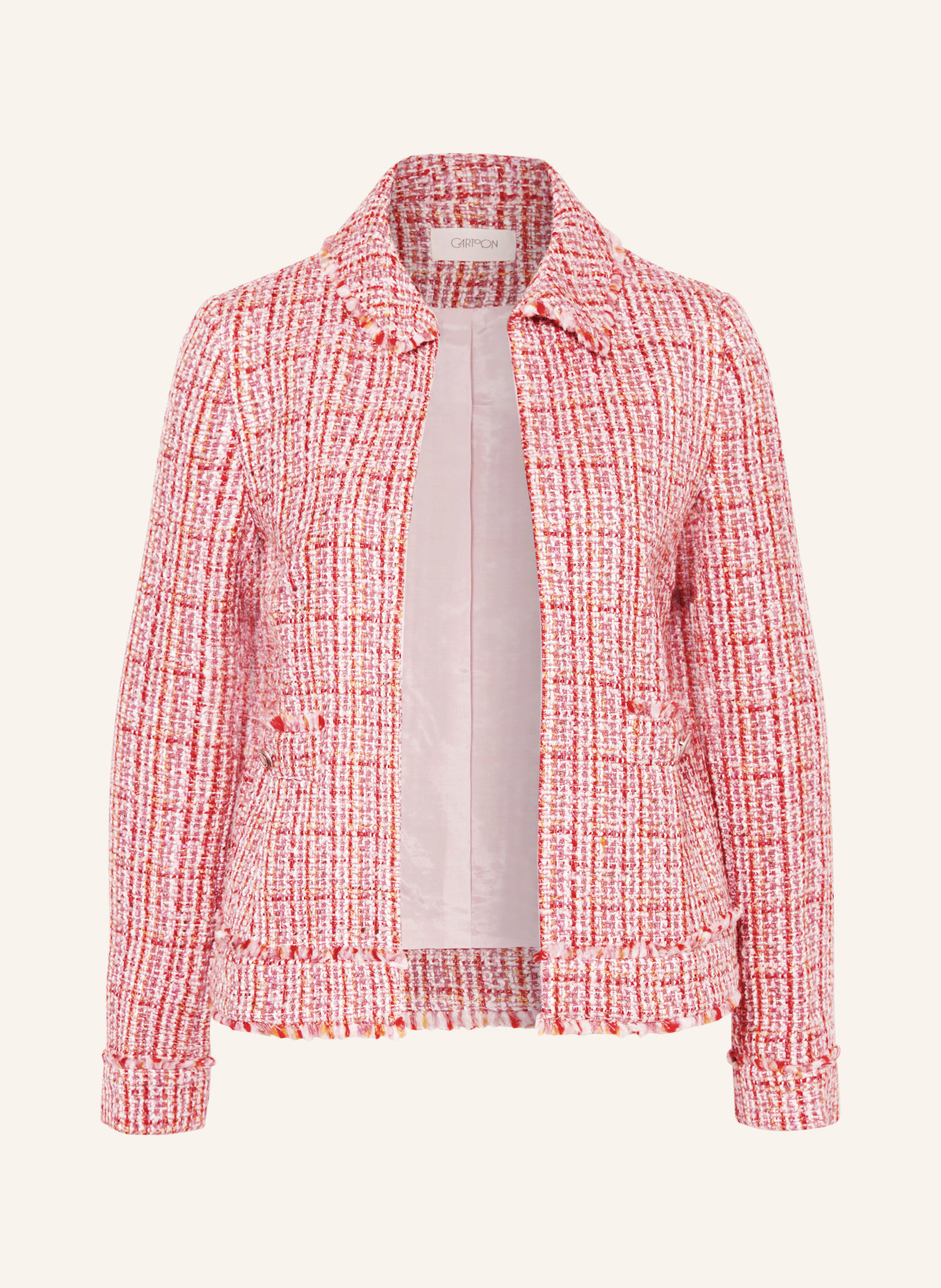 CARTOON Bouclé jacket, Color: ROSE/ PINK/ ORANGE (Image 1)
