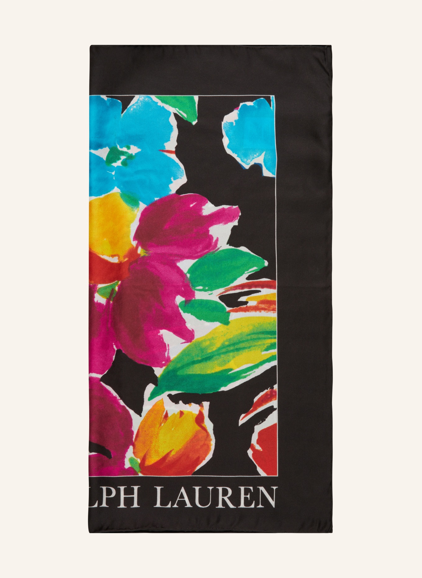 LAUREN RALPH LAUREN Silk scarf, Color: BLACK/ TURQUOISE/ FUCHSIA (Image 1)