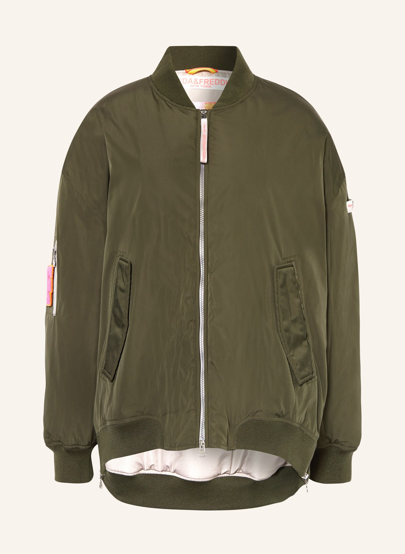 FRIEDA & FREDDIES Oversized bomber jacket NURI, Color: OLIVE (Image 1)